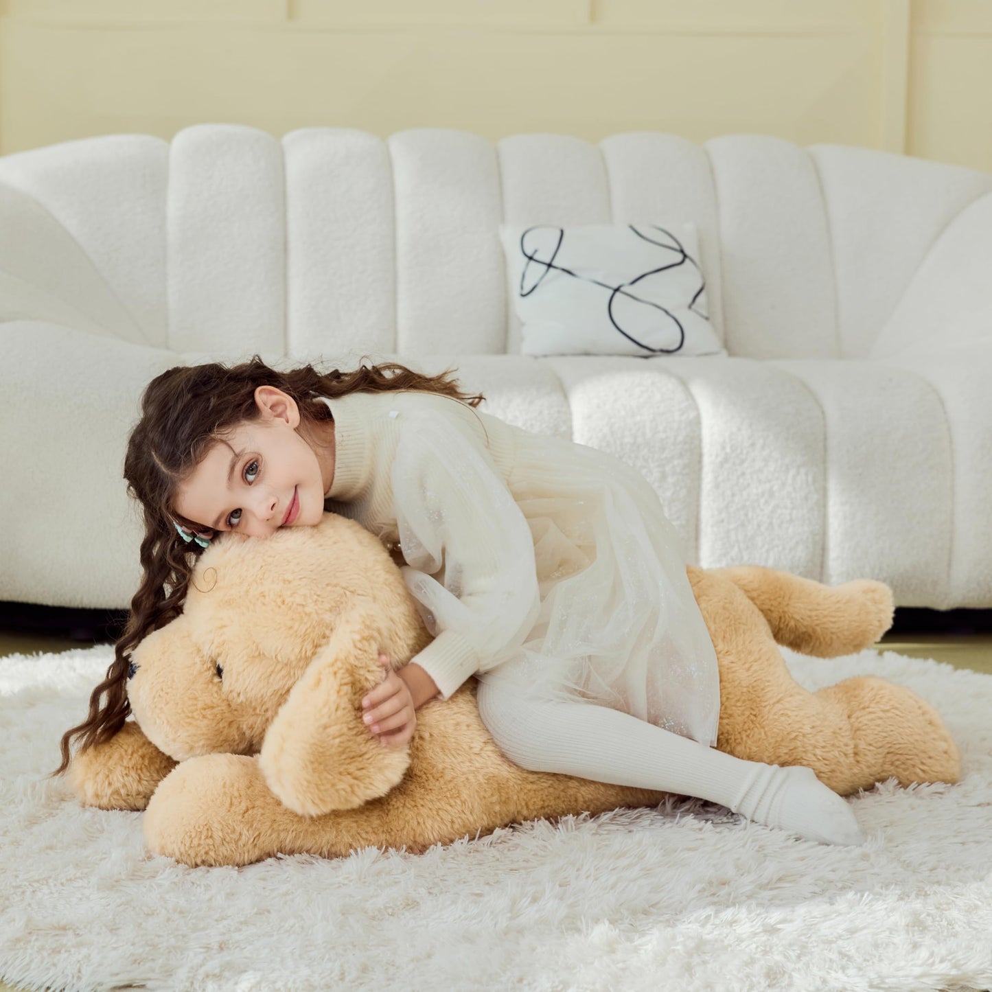 IKASA Giant Dog Labrador Stuffed Animal Plush Toy,Puppy Big Large Jumbo Soft Toys,30" Huge Size Cute Fluffy Plushy Oversized Plushie,Gifts for Kids