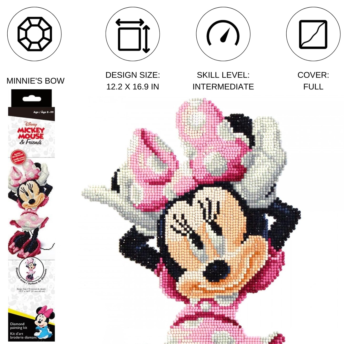 Pracht Creatives Hobby Diamond Art KIT Minnie, Colourful Mittel