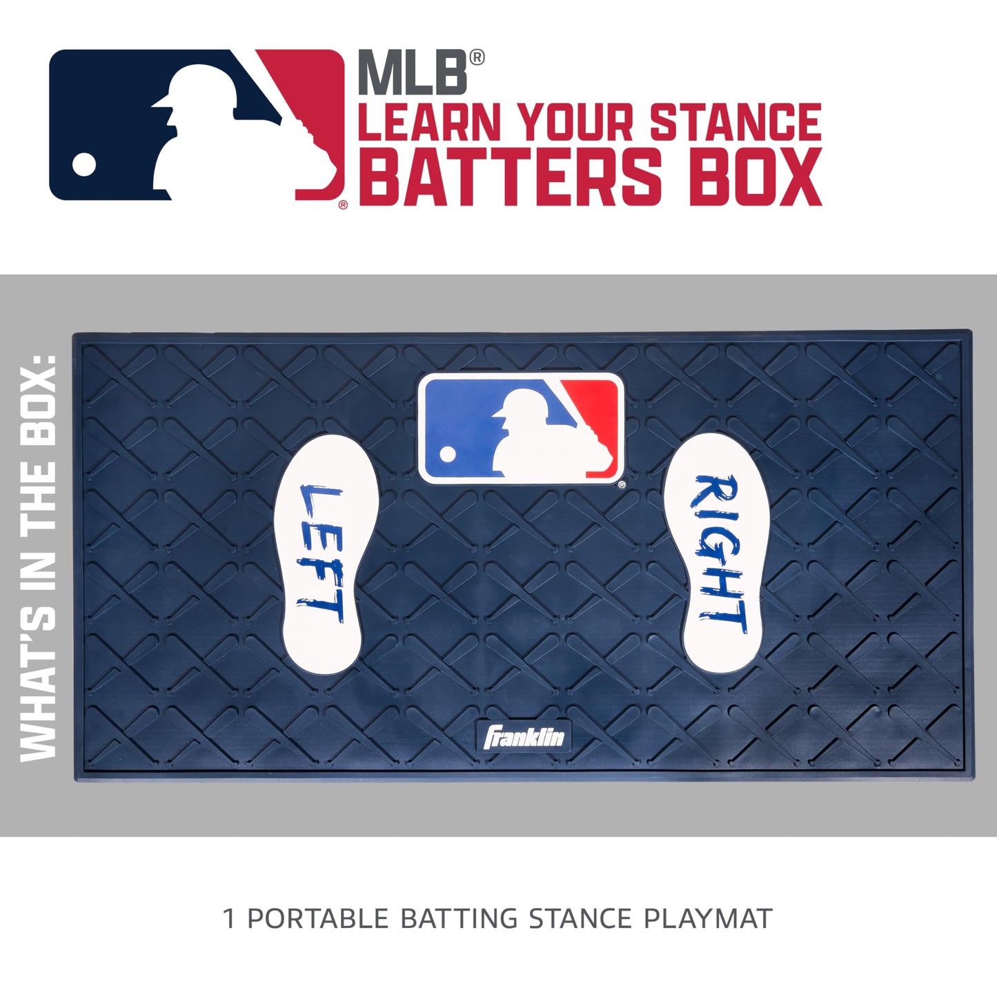 Franklin Sports MLB Learn Your Stance Batter's Box Training Mat - Perfect Kids Baseball + Teeball Practice Equipment - Fun Boys + Girls Batting Skills Toy