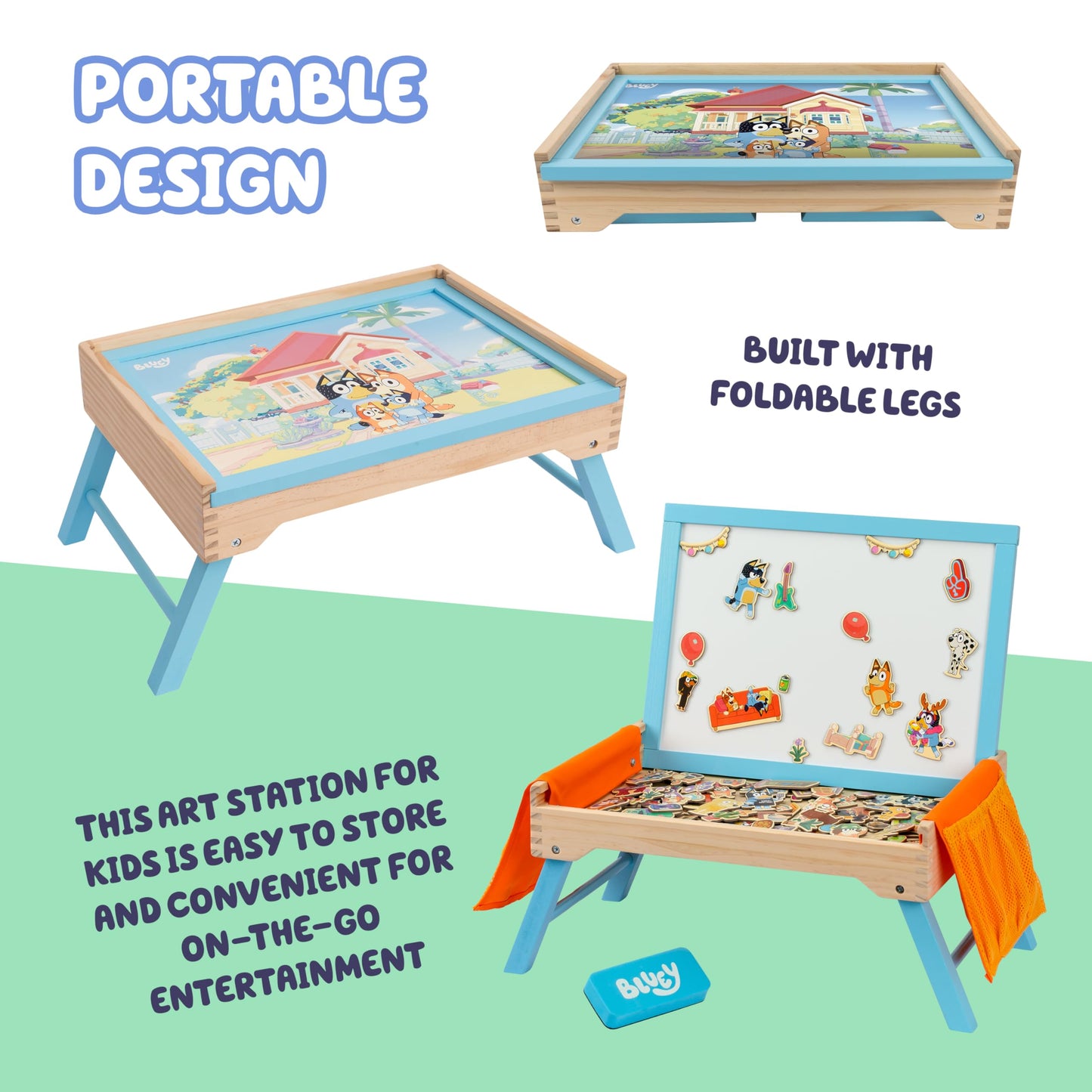 Bluey Creation Station – 100 Piece Wooden Creation Station Ideal for Coloring and Drawing – FSC Certified for Children 3 Years and Up