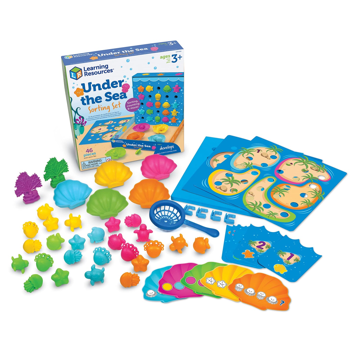 Learning Resources Under the Sea Sorting Set, Toddler Activities, Educational Toys Set, Color Teaching Toys, 44 Pieces, Age 3+
