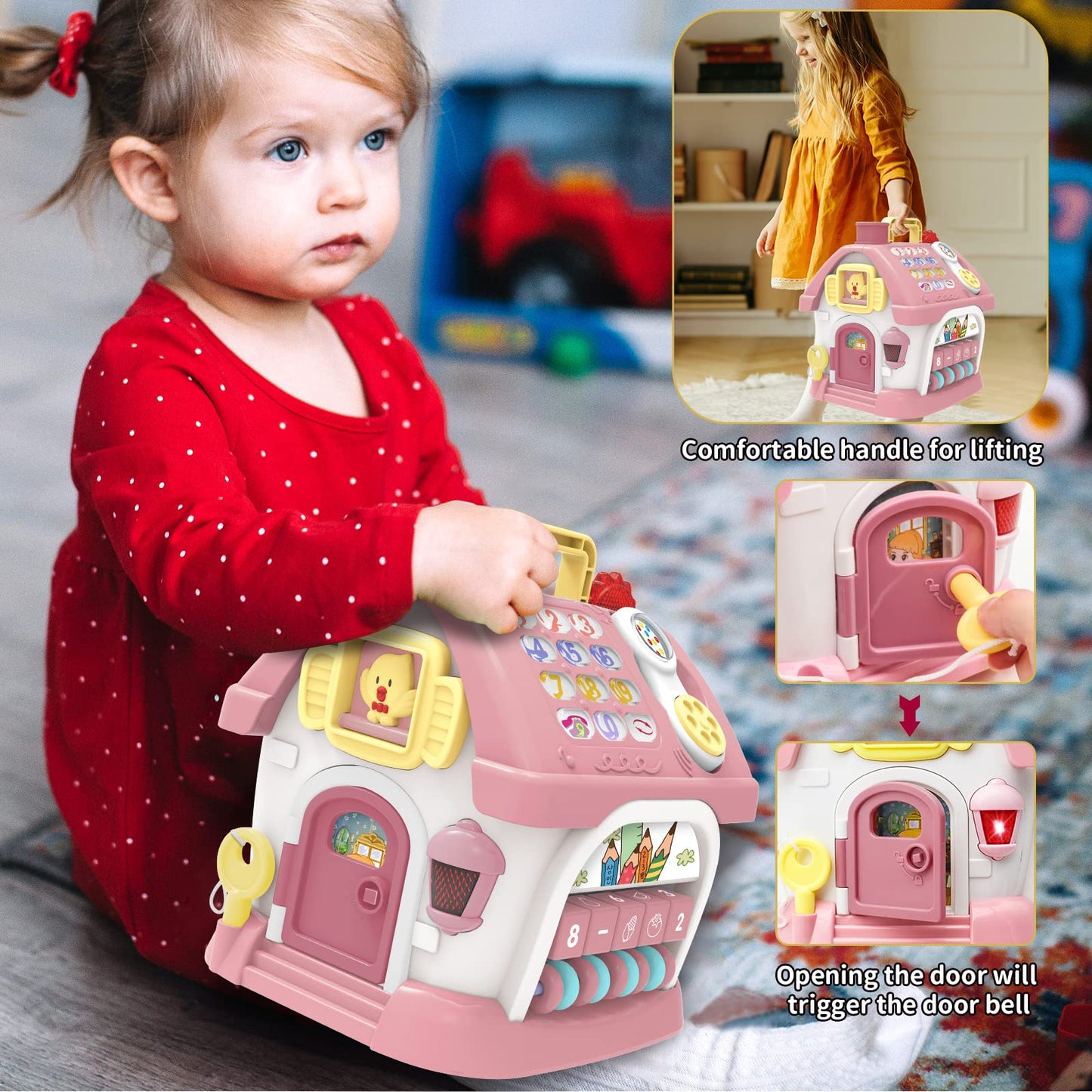 Montessori Toys for 1 Year Old Girl Gifts - 8-in-1 Musical Learning House Baby Toy 6-12 12-18 Months, Toddler Toys Age 1, 2 Year Old Girl Birthday Gifts