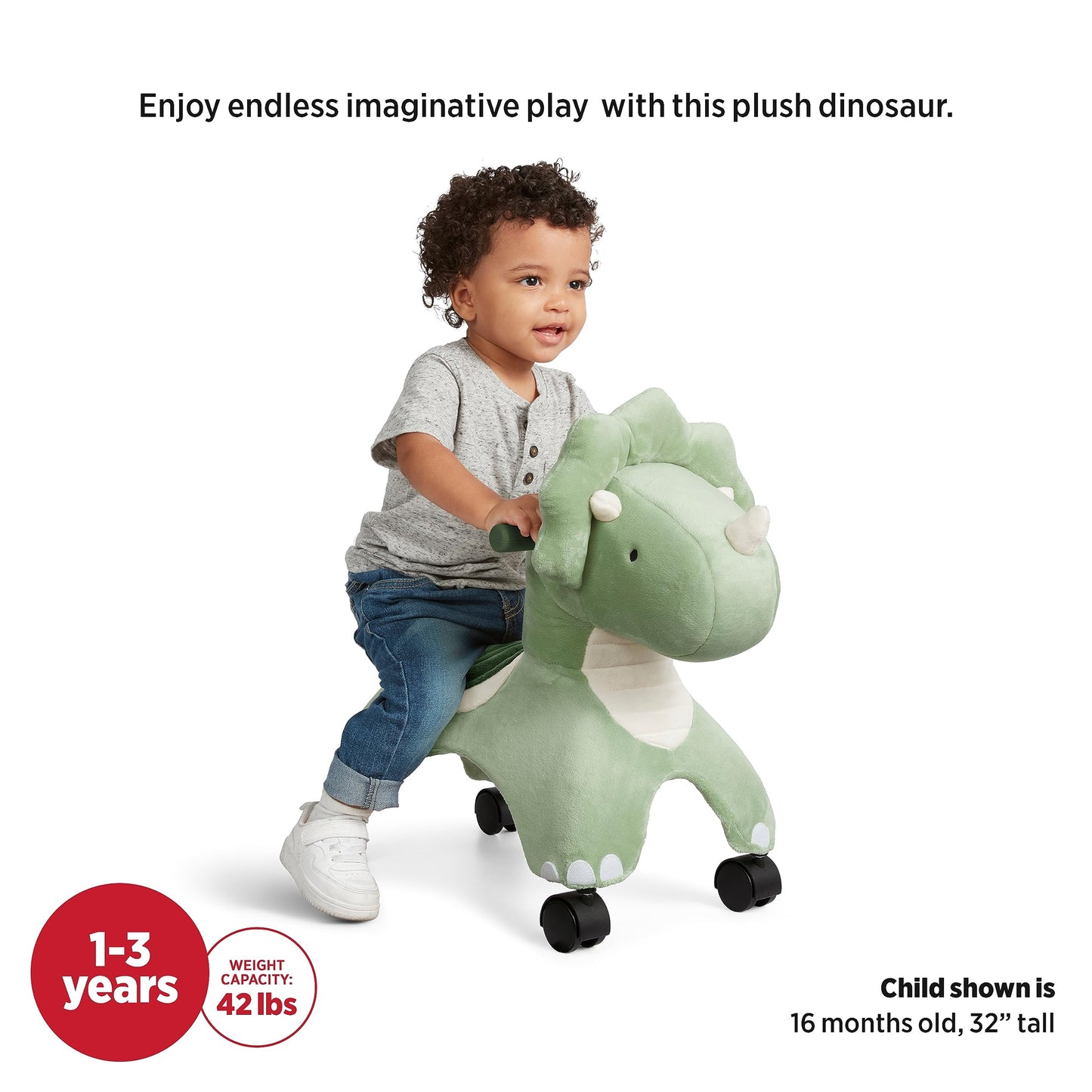Toddler Toys 2-3, Baby Toys for Kids, One Year Old Girl Birthday Gifts and 1 Year Old Boy Gifts, Radio Flyer Dash The Rolling Dinosaur, for Ages 1-3 Years, Green