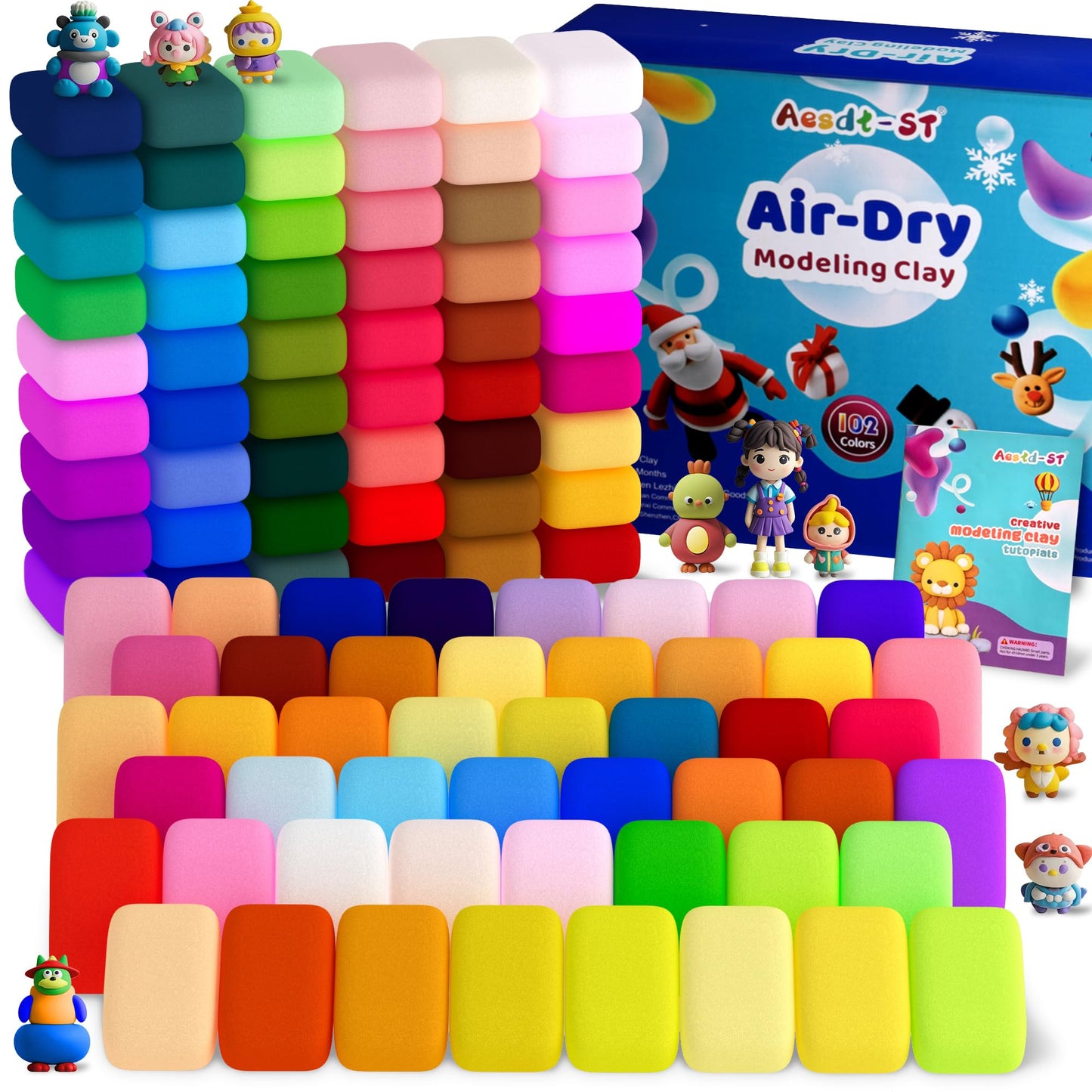 Air Dry Clay 102 Colors, Modeling Clay for Kids, Magic Clay, DIY Molding Clay Kit with Sculpting Tools, Soft and Non-Sticky, Arts and Crafts Gift for Boys Girls Kids