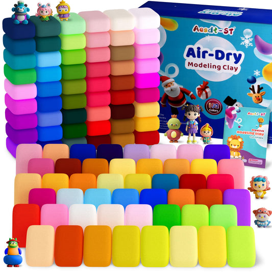 Air Dry Clay 102 Colors, Modeling Clay for Kids, Magic Clay, DIY Molding Clay Kit with Sculpting Tools, Soft and Non-Sticky, Arts and Crafts Gift for Boys Girls Kids