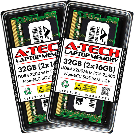 A-Tech 32GB (2x16GB) RAM Replacement for CT2K16G4SFRA32A | DDR4 3200MHz PC4-25600 (PC4-3200AA) CL22 SODIMM 1.2V Non-ECC SO-DIMM 260-Pin Laptop, Notebook Memory Modules