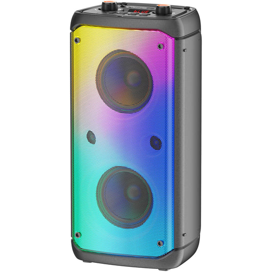 Bluetooth Speaker, 80W Peak Outdoor Speakers Bluetooth Wireless, TWS Portable Party Speakers with Subwoofer, Deep Bass, LED Colorful Lights, Loud Stereo Sound Boombox for Home, Camping, Travel