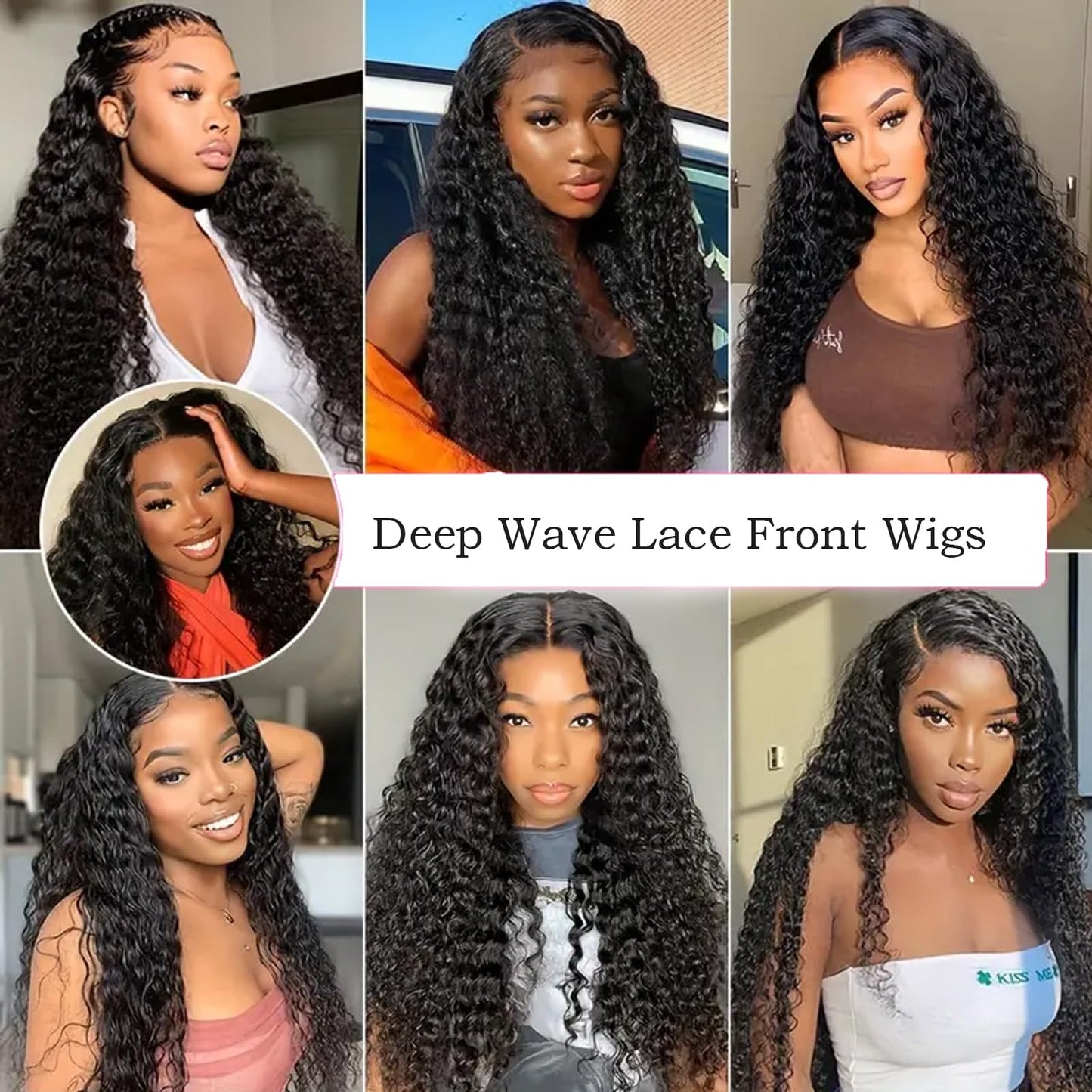 32 Inch Lace Front Wig Human Hair Deep Wave Lace Front Wigs 210 Density HD Lace Frontal Wigs Human Hair 13x6 Lace Front Wigs Human Hair Pre Plucked Deep Curly Human Hair Wigs for Black Women