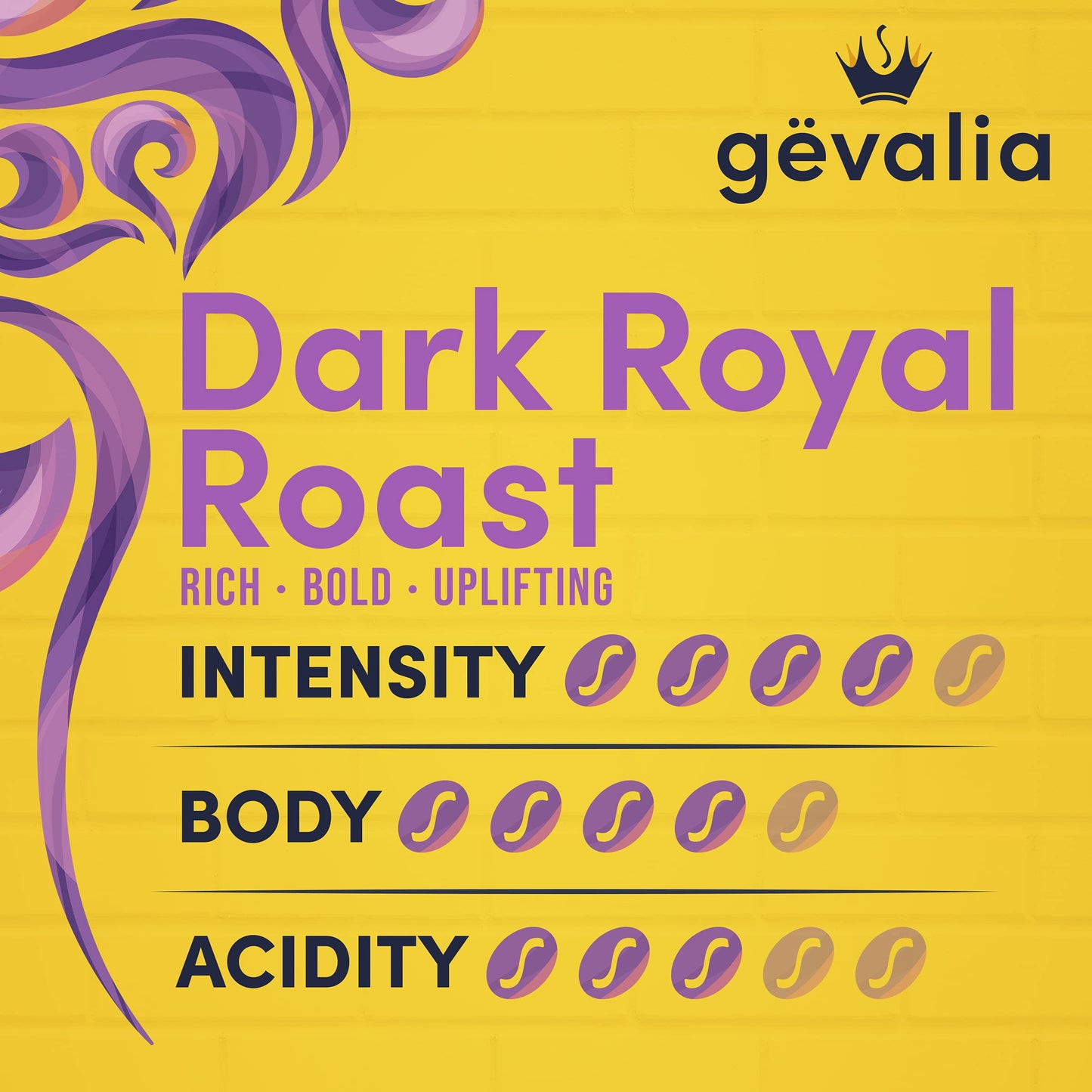 Gevalia Dark Royal Roast K-Cup Coffee Pods (72 Pods (6 Boxes of 12))
