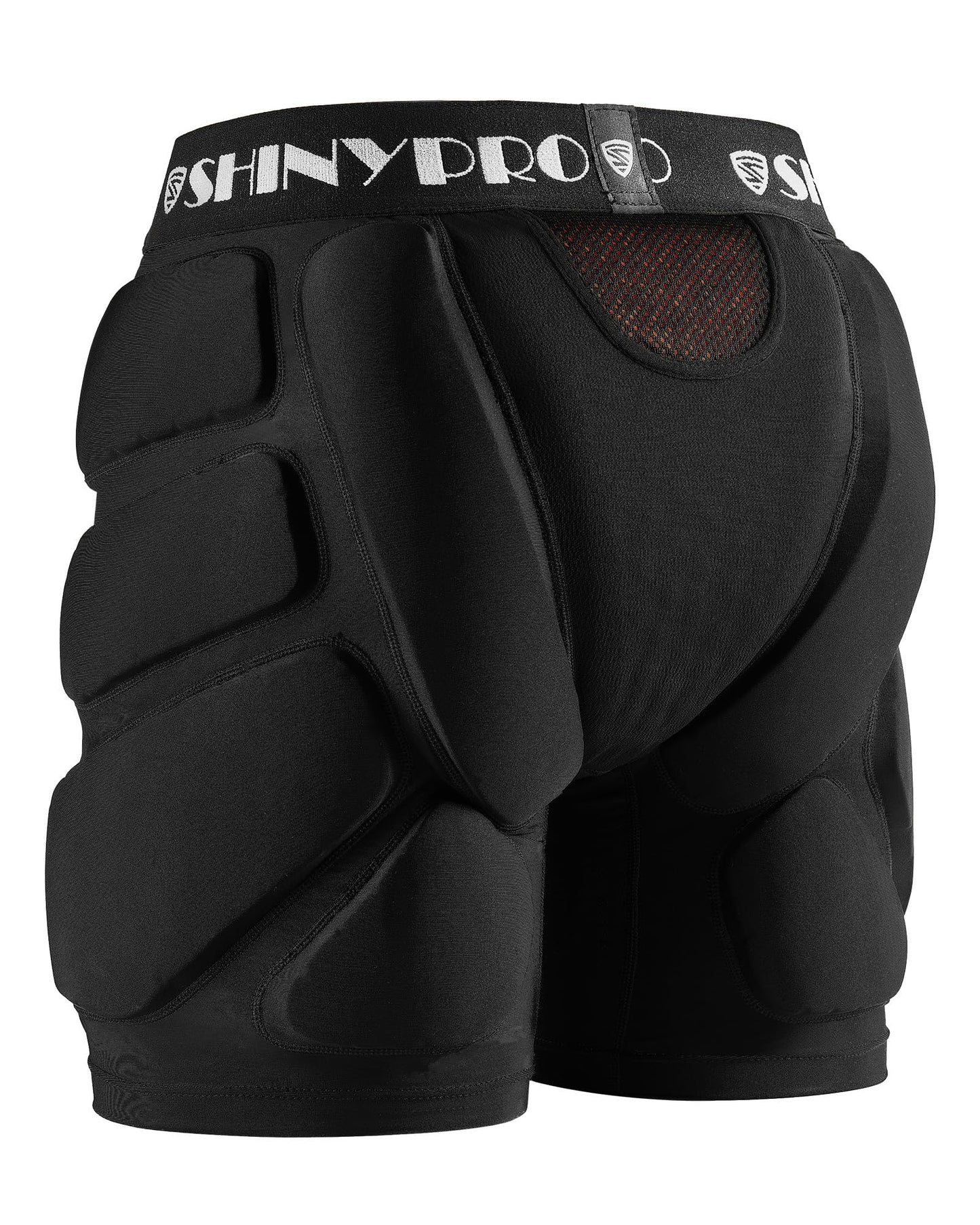 SHINYPRO Protective Padded Shorts for Snowboarding and Skating,Tear Resistance Butt Pad Heavy Duty Protection,All Pads are Removable Black