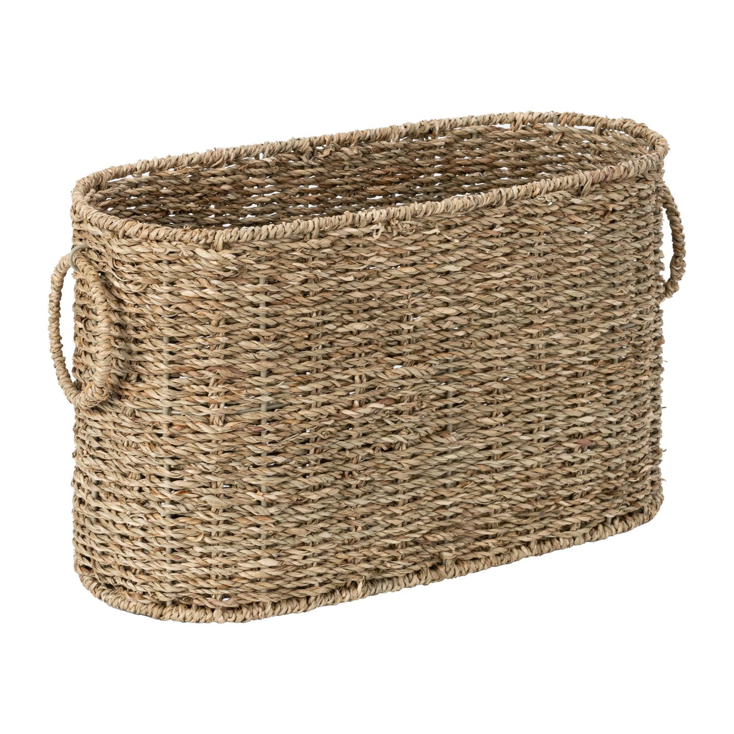 StorageWorks Toilet Paper Storage, Toilet Paper Storage Holder for 6 Regular Rolls, Wicker Basket for Bathroom, Natural Seagrass