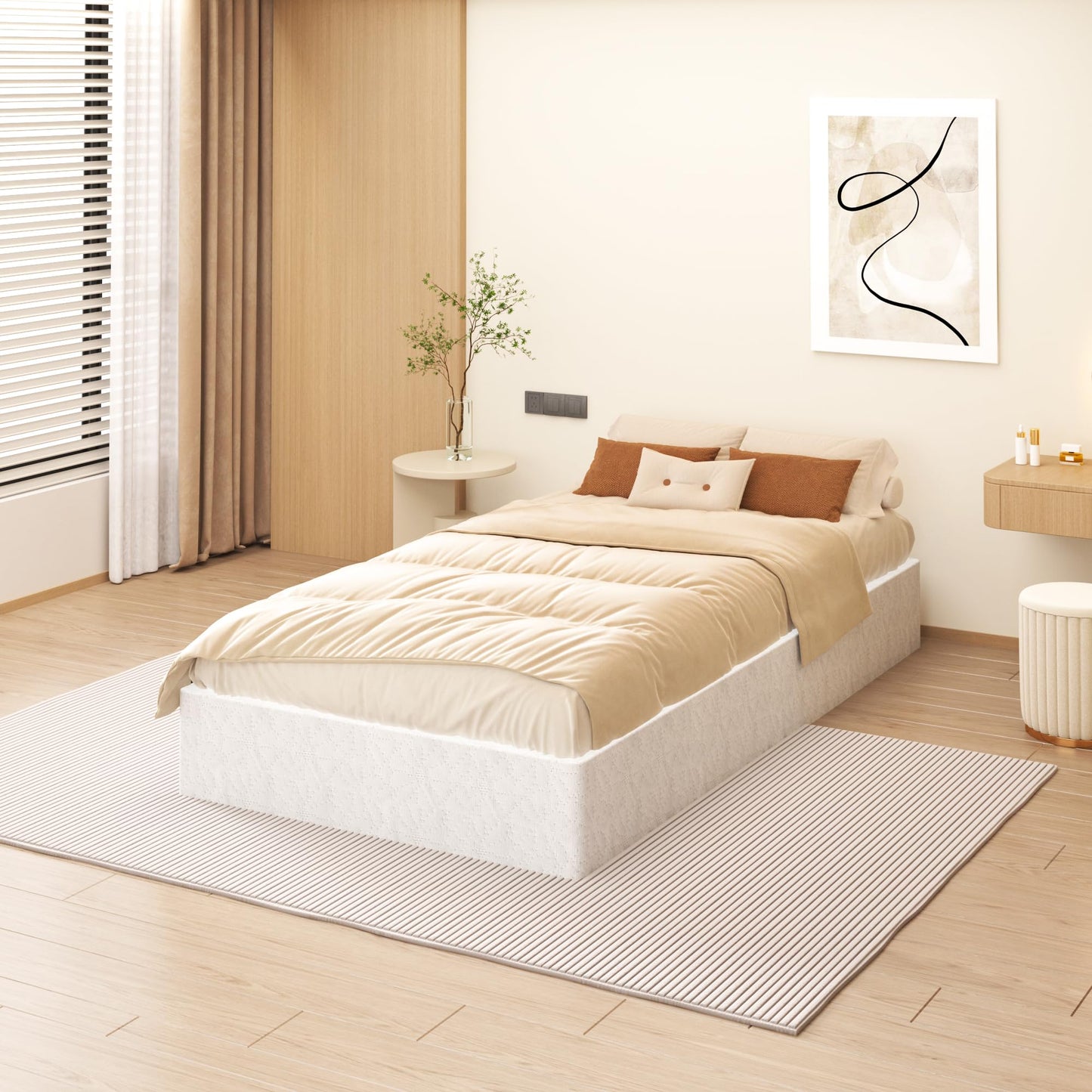 NHODIR Twin Box Spring 9 Inch Heavy Duty Box Spring Mattress Foundation, Metal Bed Base with Fabric Cover, Noise Free Easy Assembly