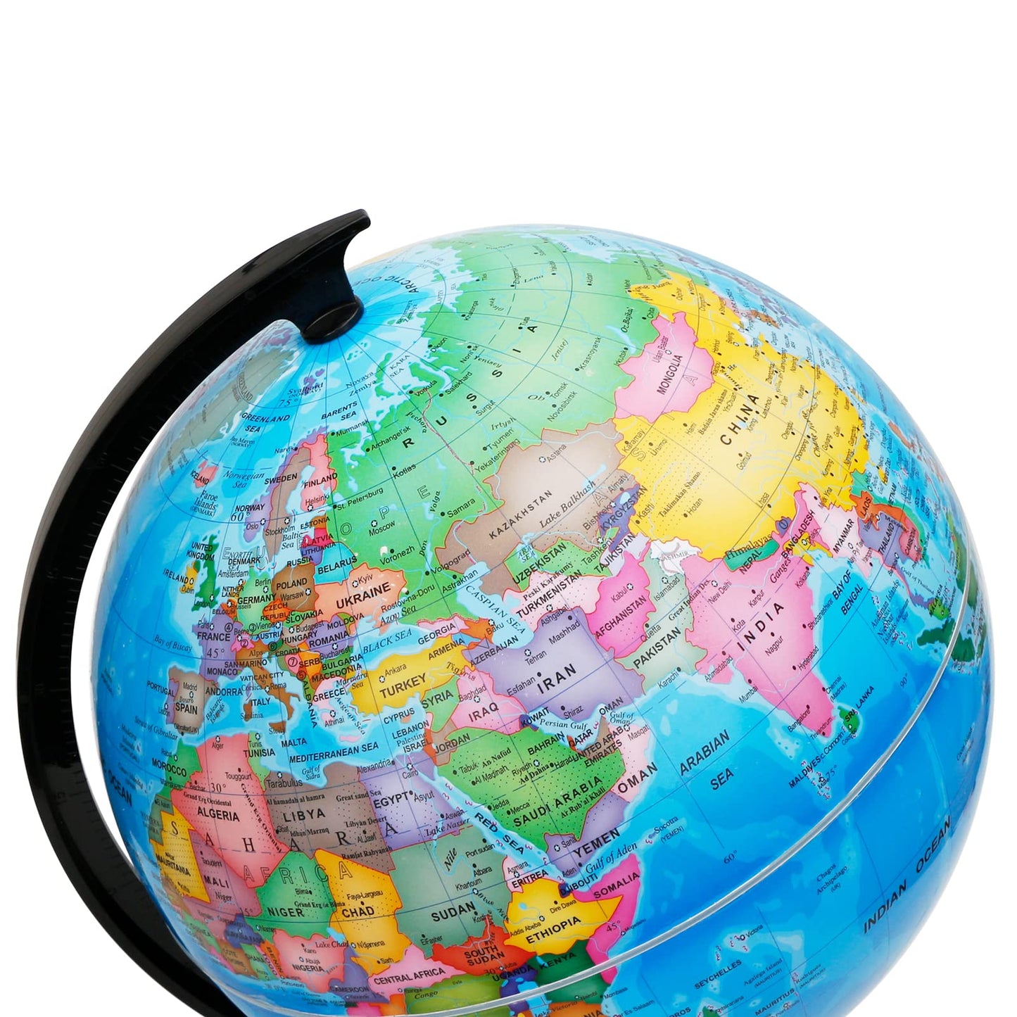 Exerz 12" World Globe - Political Map Educational - Self Assembled School Globe for Classroom