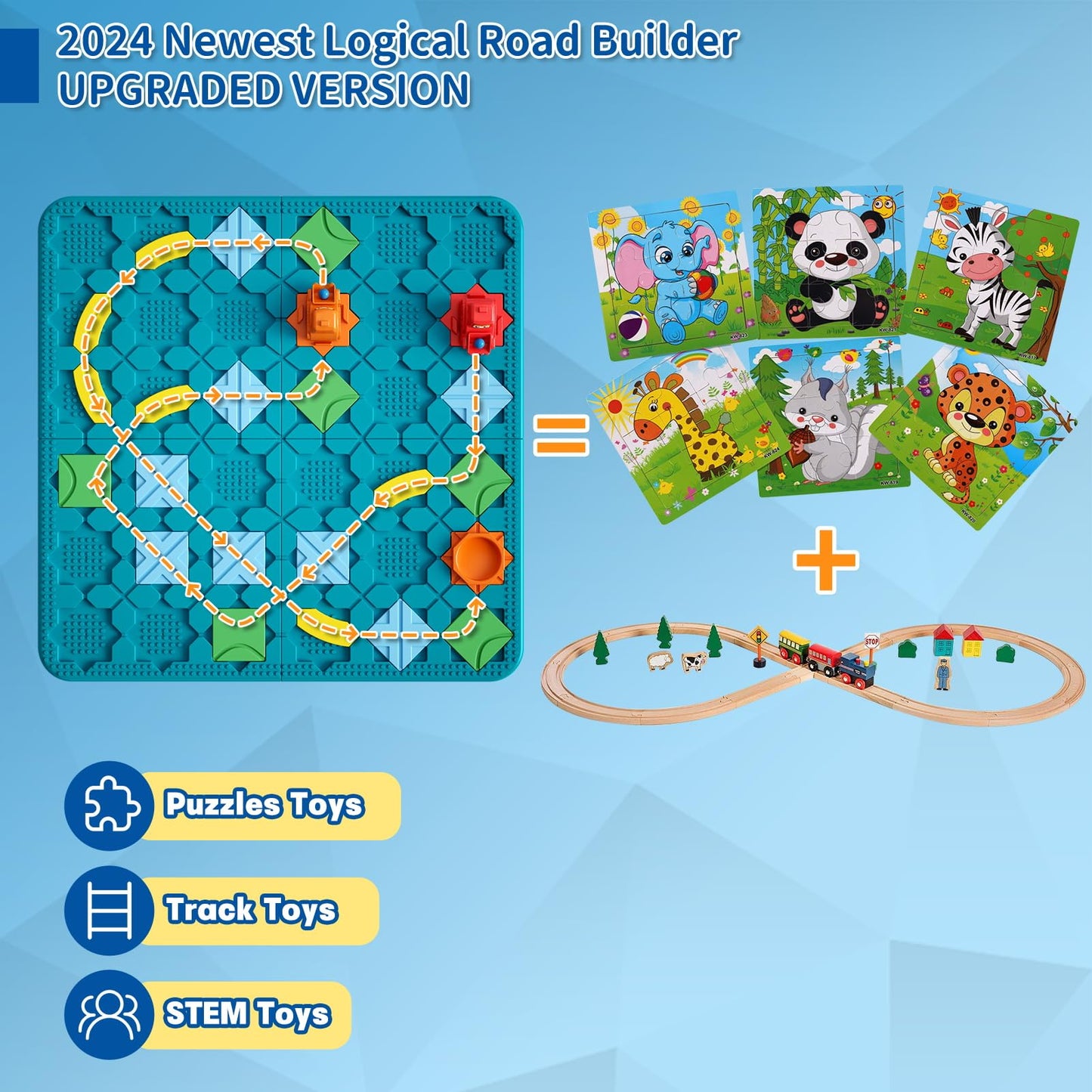 Kids Board Games Learning Toys, STEM Educational Logic Kits with 200+ Challenges & 4 Difficulty Levels, Brain Puzzles Maze Games for Boys Girls Ages 3-10 Birthday Gifts