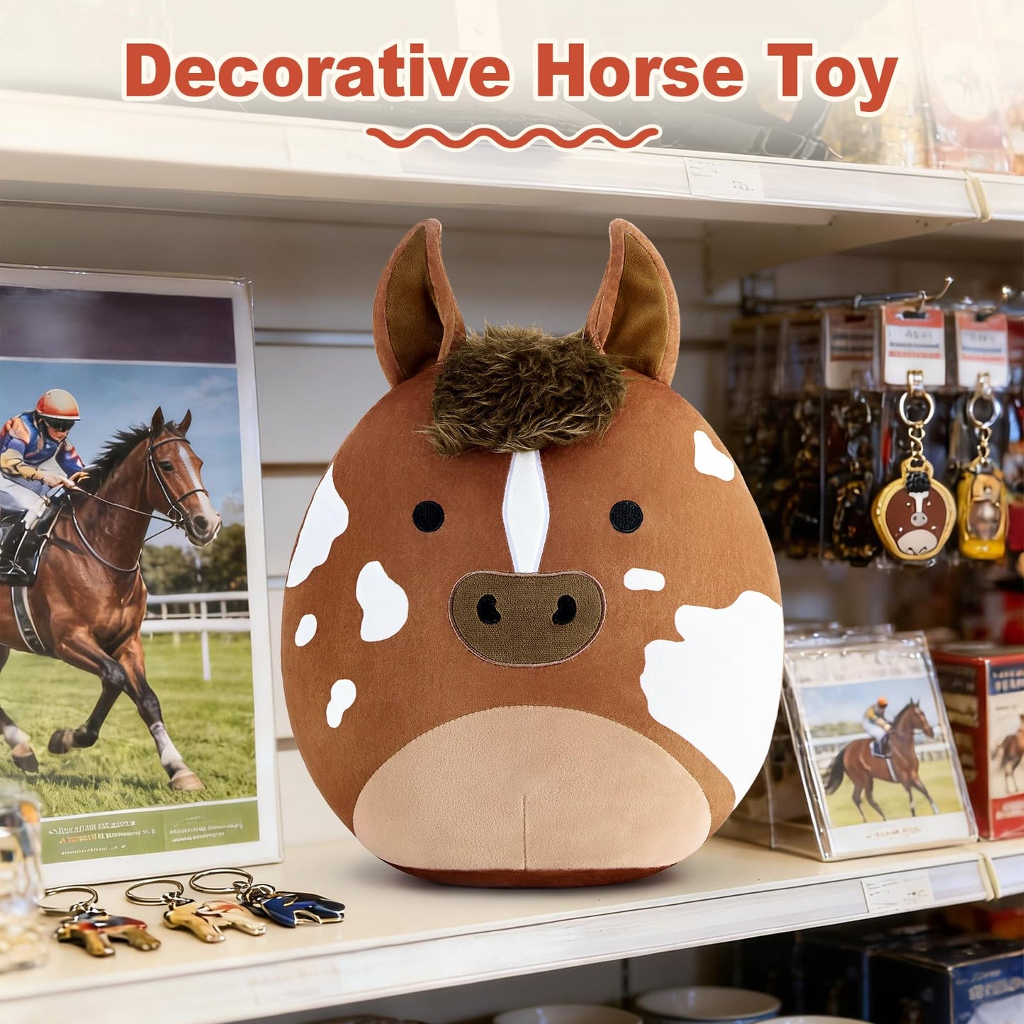 PEACH CAT Original Appaloosa Horse Stuffed Animal 12" Cute Plushies Soft Plush Toys Gifts for Kids Brown