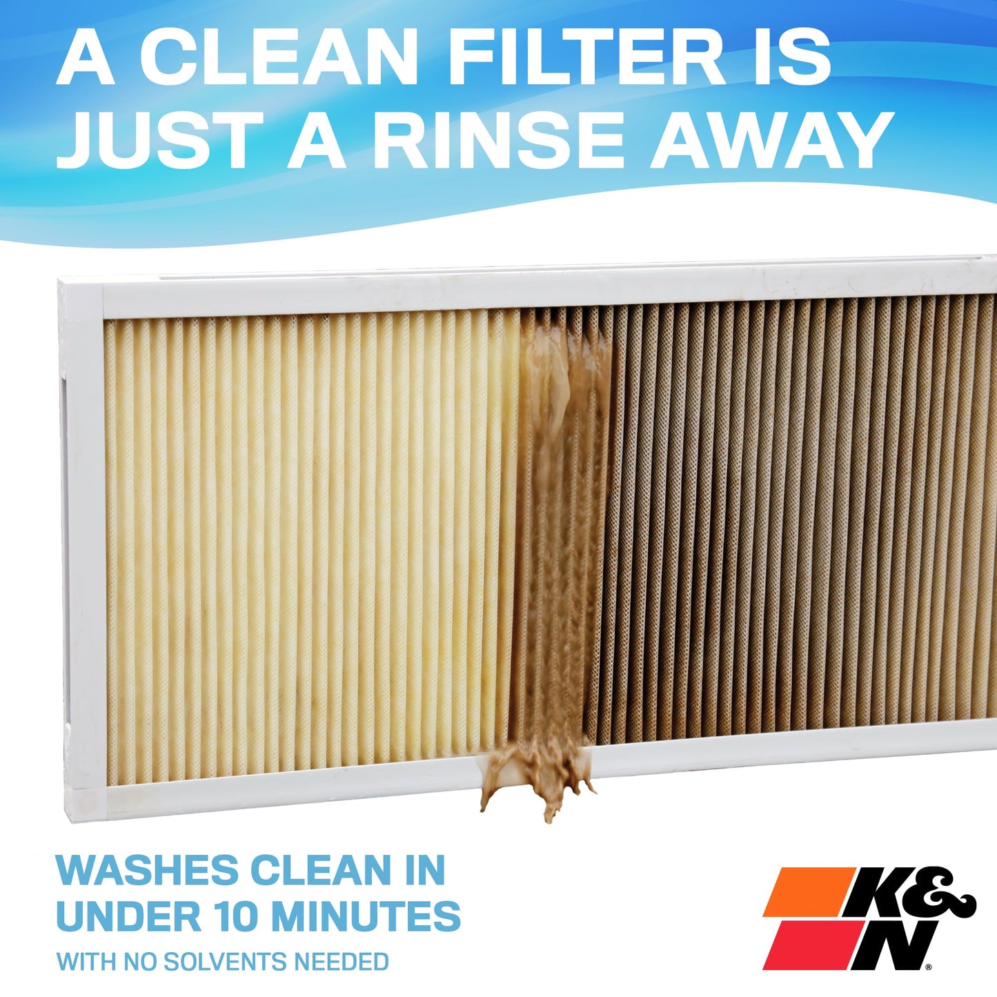 K&N 24x30x1 HVAC Furnace Air Filter, Lasts a Lifetime, Washable, Merv 11, the Last HVAC Filter You Will Ever Buy, Breathe Safely at Home or in the Office, HVC-12430