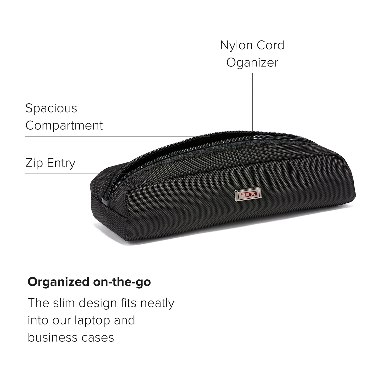 TUMI - Alpha Electronic Cord Pouch - Travel Tech Pouch Organizer for Cord, Cable, Charger & Accessories - Zip Entry - Black