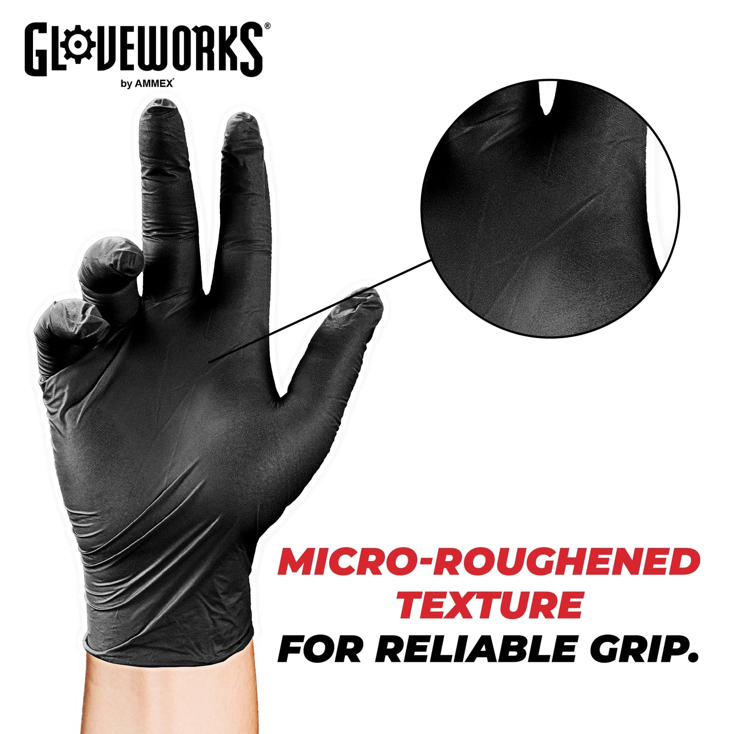 GLOVEWORKS XL Black Nitrile Gloves for Cooking, Food Prep, Disposable, 5 Mil, For Professional Cleaning, 4 Boxes of 100