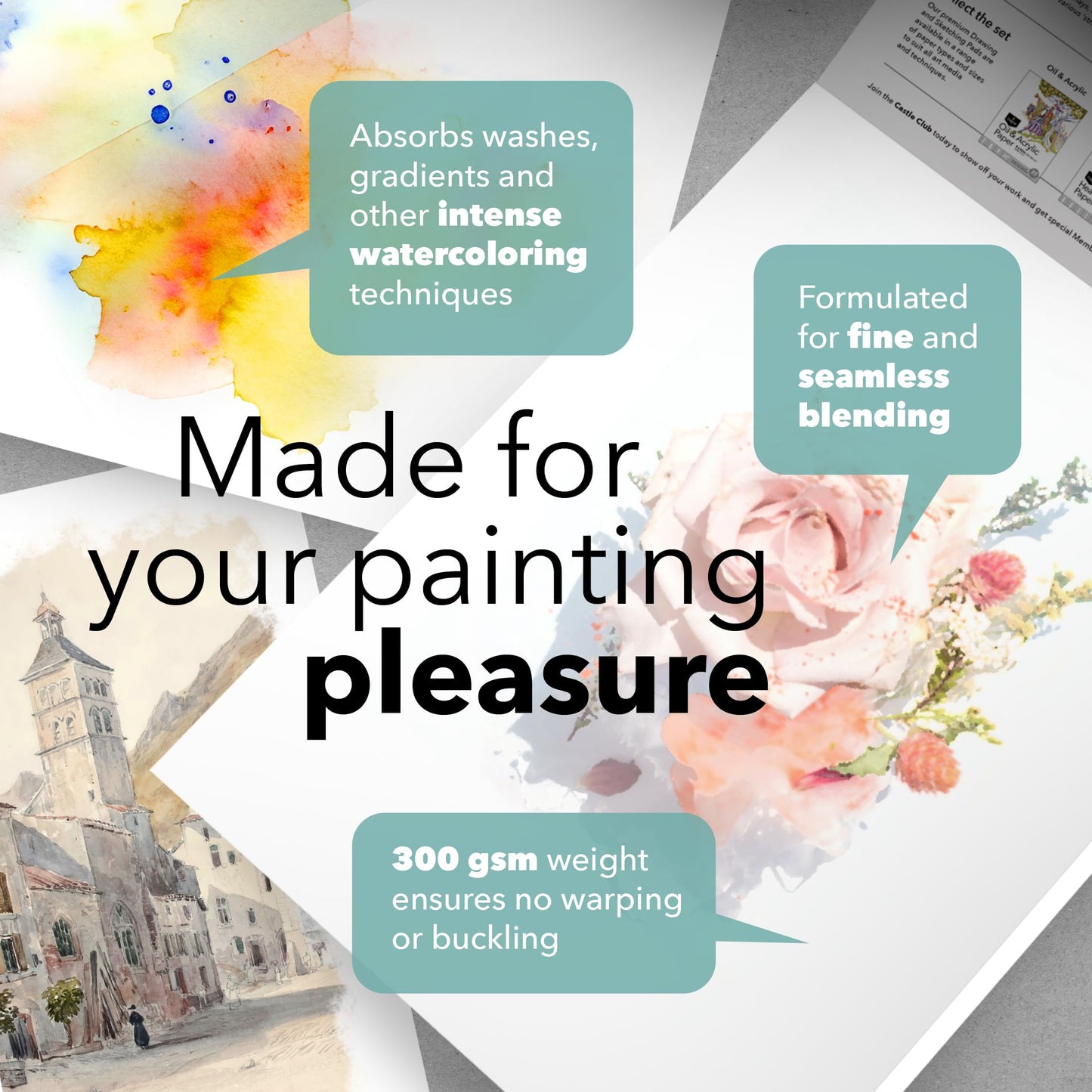 Castle Art Supplies Watercolor Sketchpad Paper 11 x 14in | 2-Pack | 20 Sheets Each | Robust & Resilient (300gsm/140lb) for All Techniques (11 x 14, 2-Pack)