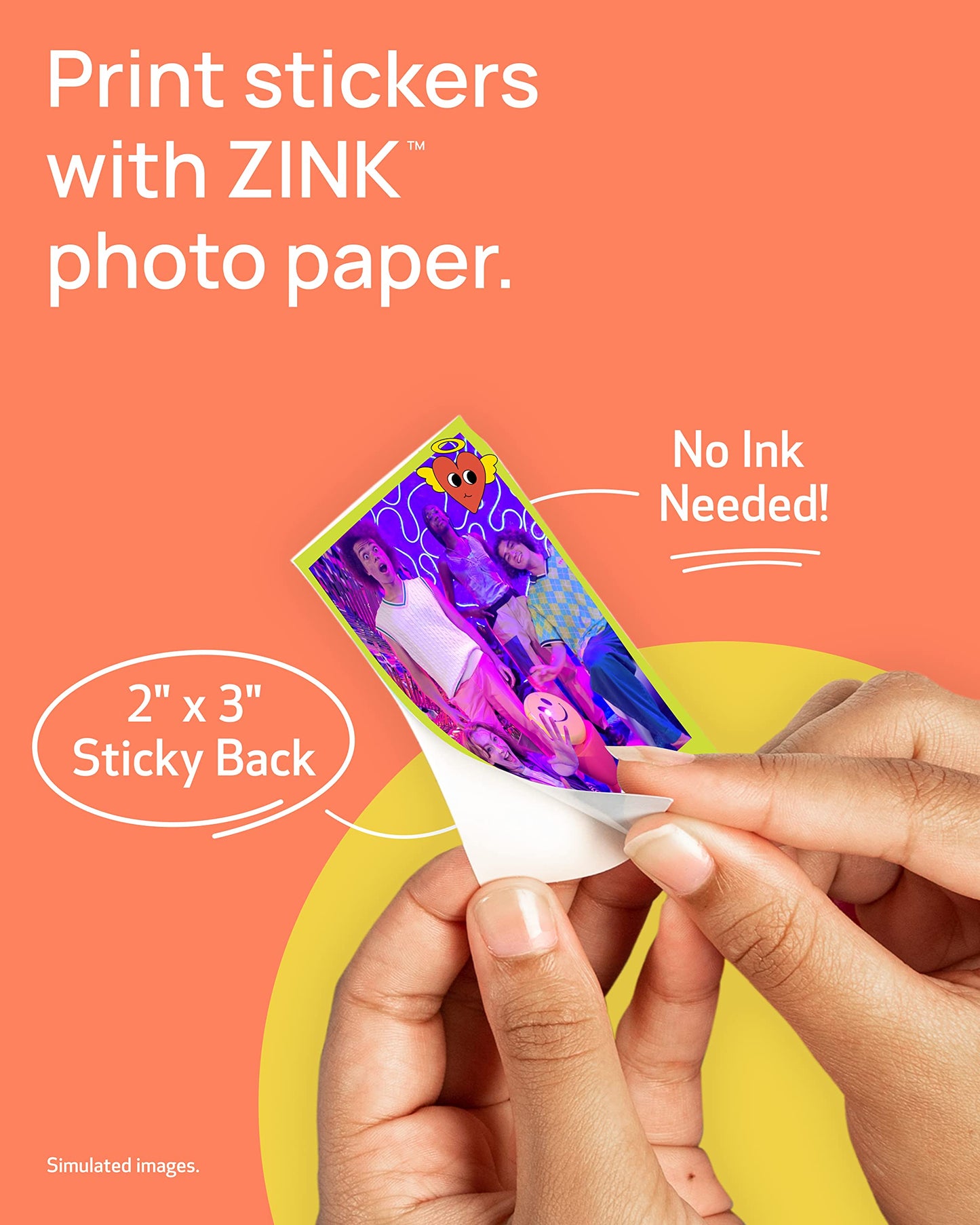Canon Ivy Zink 2" x 3" Photo Sticker Paper 100 Sheets Pack