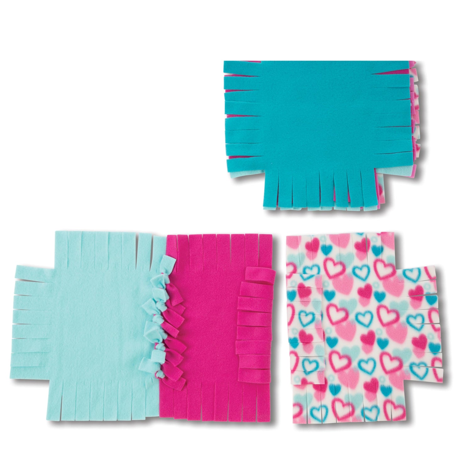 Melissa & Doug Created by Me! Heart Fleece Blanket No-Sew Craft Kit (40 Squares, 3.5 feet x 5 feet)