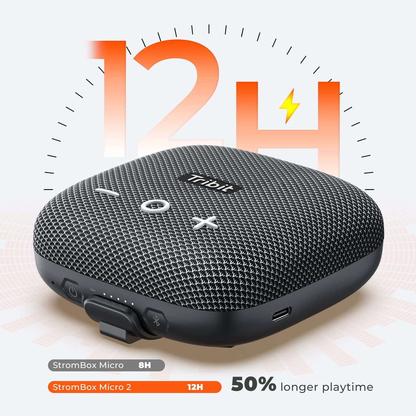 Tribit Stormbox Micro 2 Wireless Portable Speaker: 10W Loud Deep Bass Sound, IP67 Waterproof Bike Speaker with Bluetooth 5.3, 12Hrs Playtime Long Battery Powerbank for Camping Travel Hiking