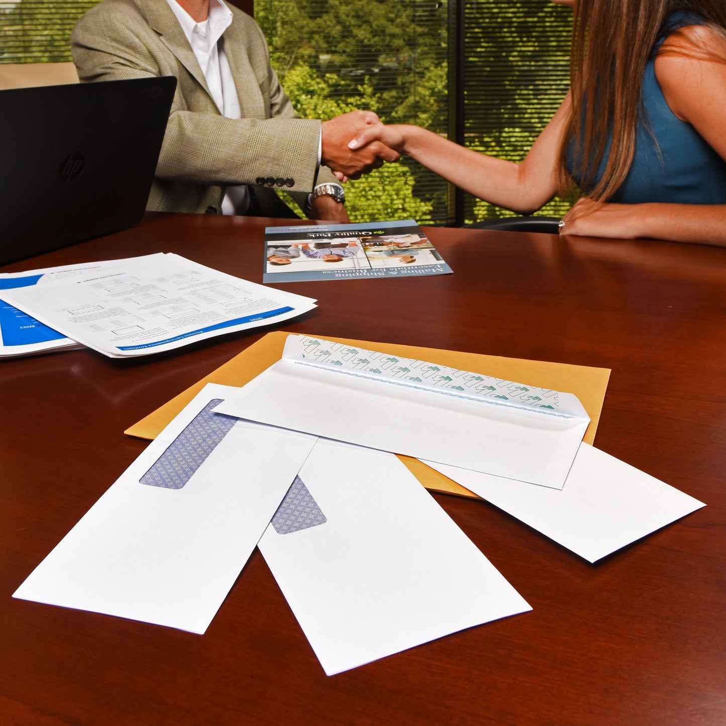 Quality Park #6-3/4 Security Tinted Envelopes, Gummed Closure for Self Addressed and Business Reply, 24 lb. White Wove, 3-5/8 x 6-1/2, 500/Box (QUA10412)