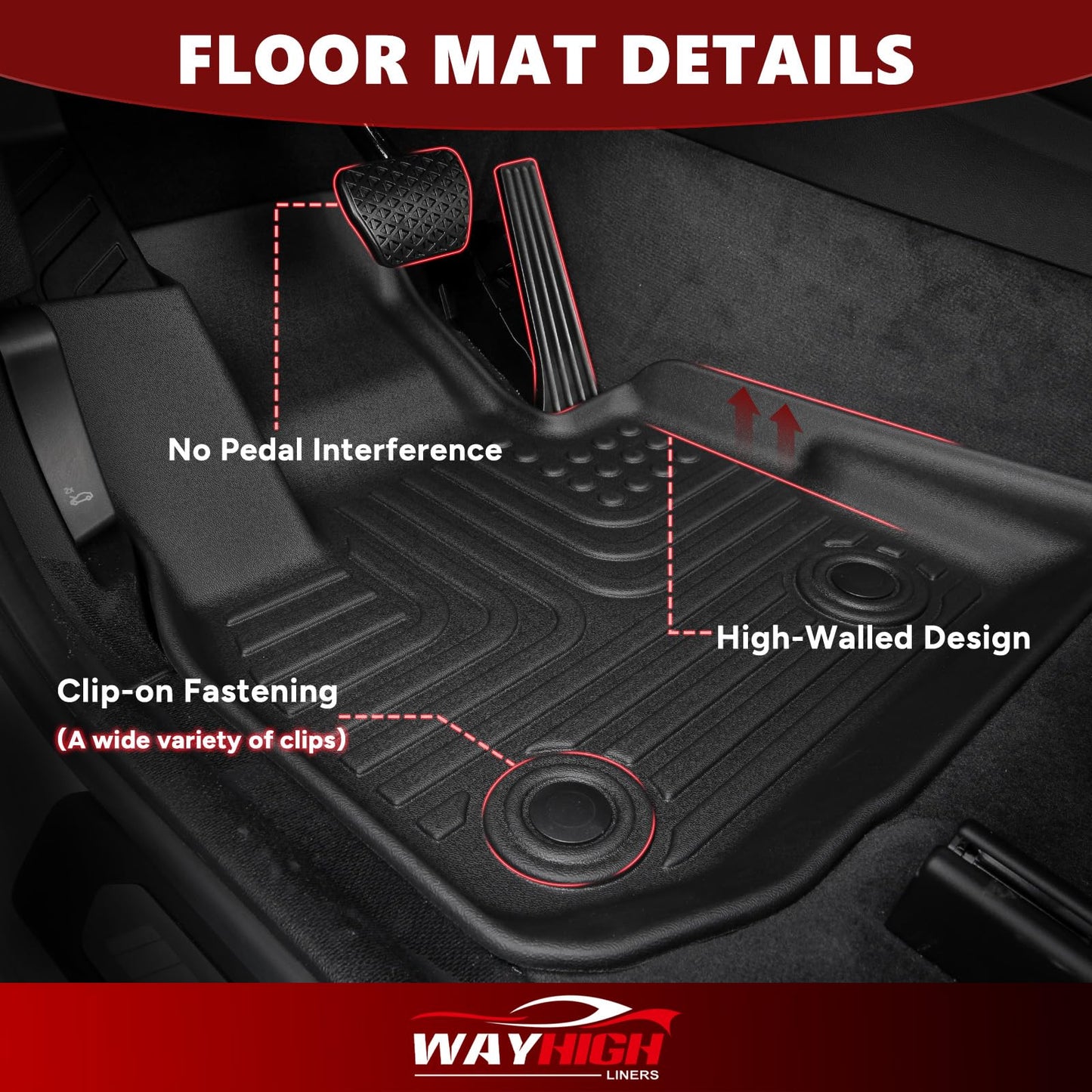 Wayhigh® Floor Mats & Cargo Liner Custom for Buick Envision 2021-2026 All Weather Protection TPE Floor Liners Front & Rear Row Full Set Envision Accessories Black
