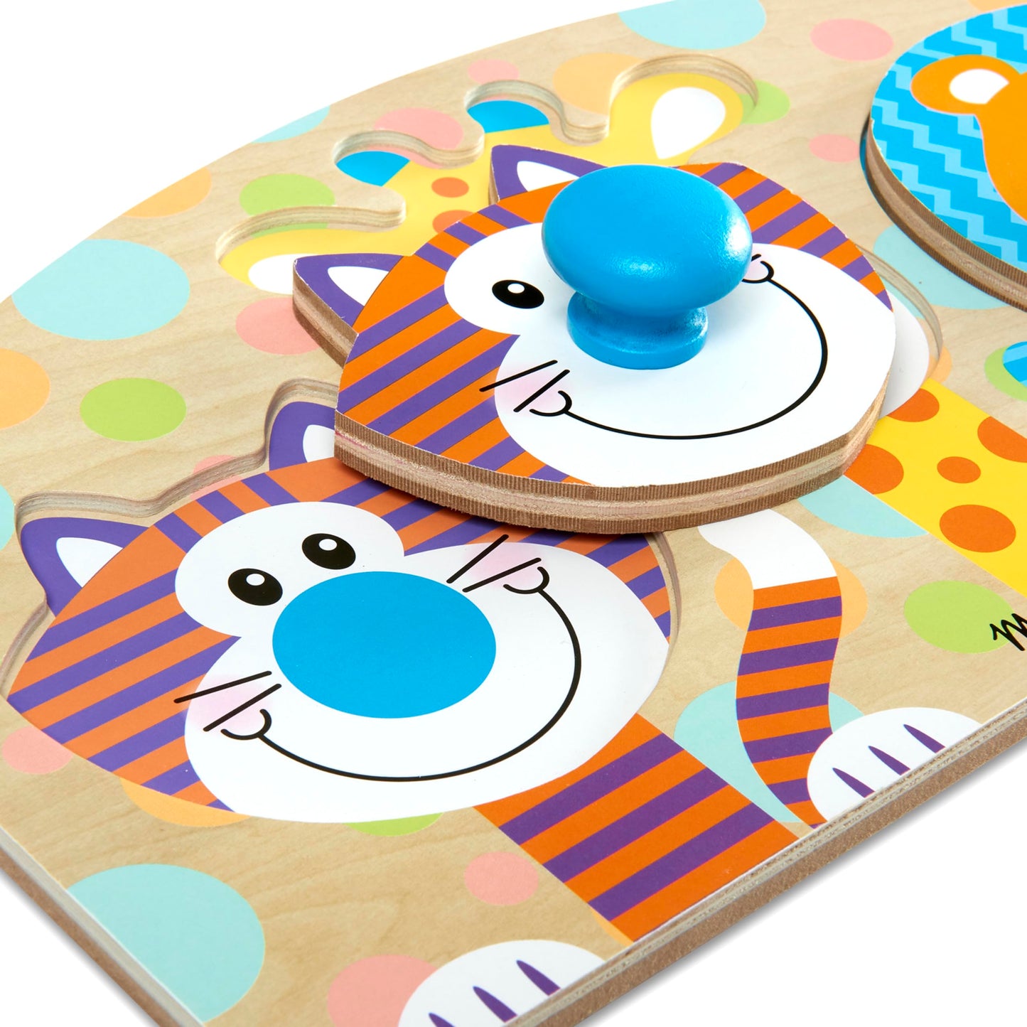 Melissa & Doug First Play Wooden Jumbo Knob Safari Animal Puzzle (3 pcs) Large Puzzles for Babies and Toddlers Ages 1+