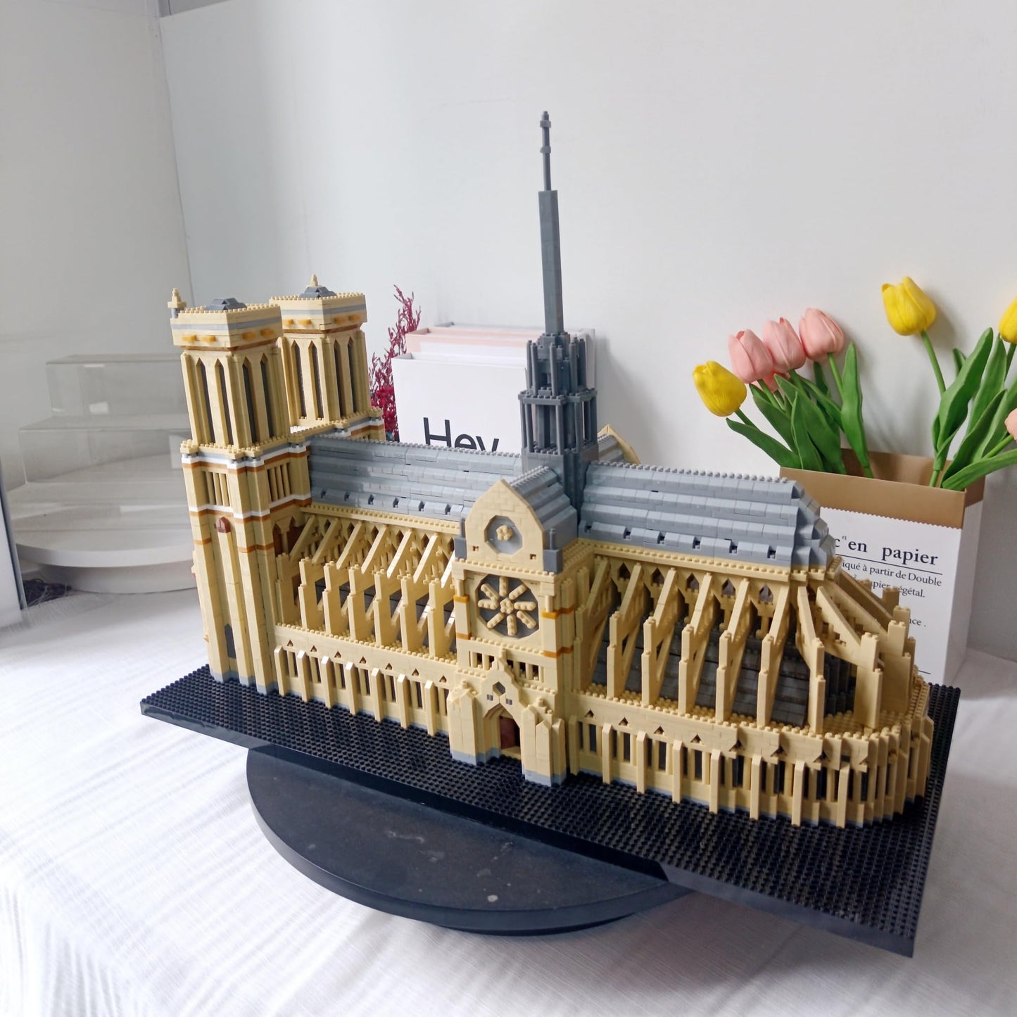 alltogetho Paris Notre Dame Cathedral Micro Building Blocks, 7300+ Pieces 3D Challenging Architecture Set for Adults - Collectible Display Model Educational Souvenir Gift for History & Art Lovers