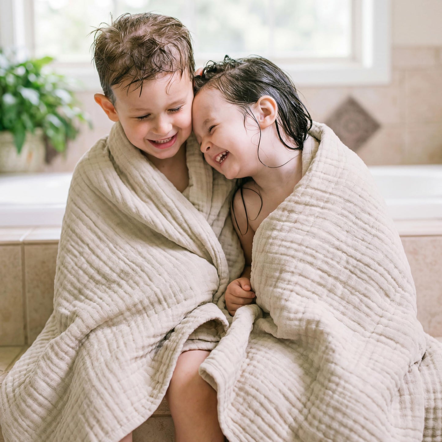 Bedsure Muslin Blanket King Size for Adults, Rayon Derived from Bamboo Lightweight Summer Cooling Blankets for Hot Sleepers, Cotton Breathable Gauze Blanket, Quilt, Coverlet, Linen Beige, 104"x90"