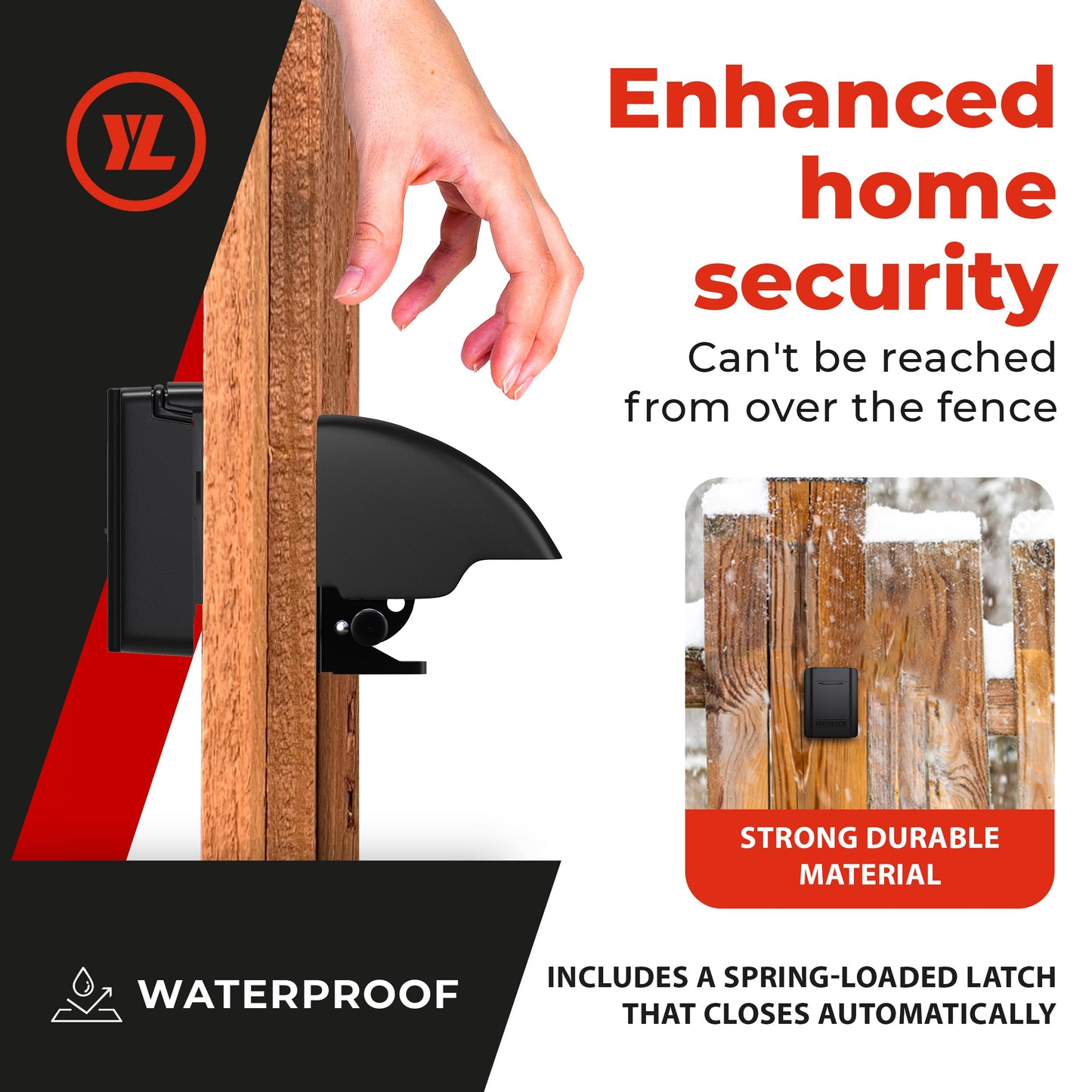 Gate Lock – Secure Keyless Fence Lock and Latch with 2-Way Access – Strong Durable System for Theft Prevention and Home Security, Easy Installation on Wood or Vinyl Gates/Fences (Regular – 1-Pack)