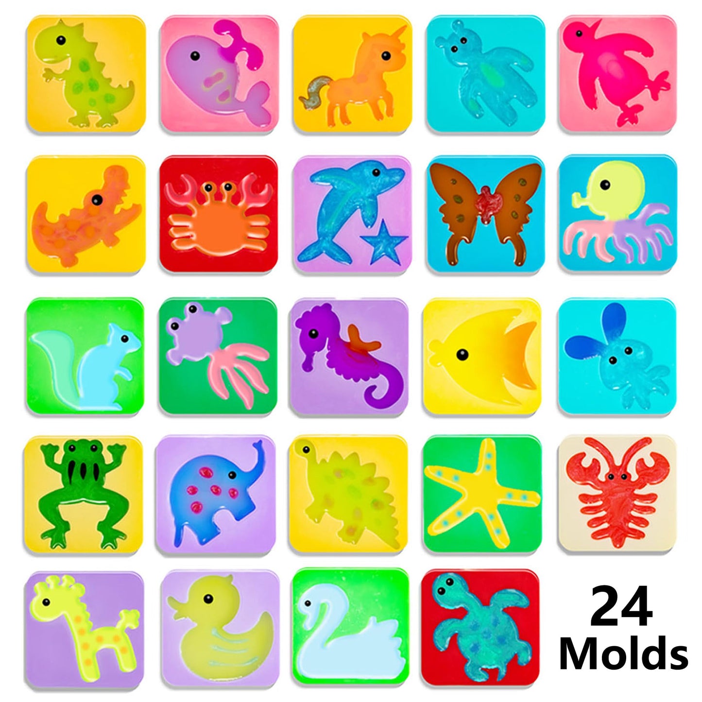 Kidisego Magic Water Elf Toy Kit, 40 Colors Aqua Fairy Water Gel Kit for Kids, Aqua Fairy kit with 24 Molds, Crate Your Own Magic Elf Kits Water Pets Craft Kits for Kids