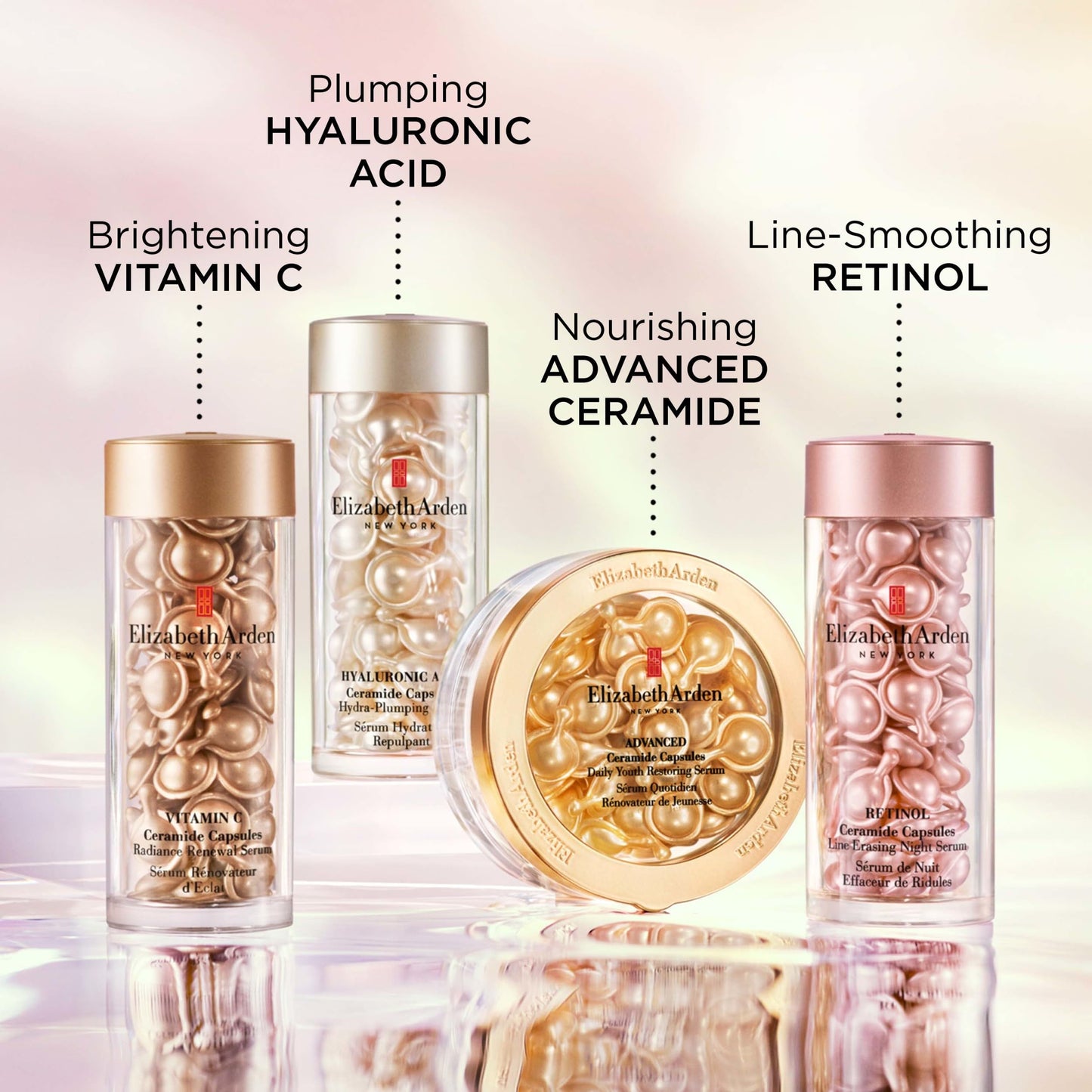 Elizabeth Arden Daily Ceramide Serum Capsules, Advanced Anti-Aging Serum Capsules for Minimizing Wrinkles, Fragrance-Free, Enhances Skin Hydration and Radiance, 30 Count, 0.47 fl oz