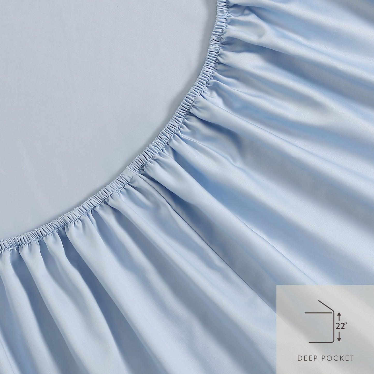 Laura Ashley – Queen Size Sheet Set, Ultra Soft Cotton Blend Sateen Bedding with Fitted Sheet and Pillowcases, Deep Pocket, 800 Thread Count, College Dorm Room Essentials (Pastel Blue)