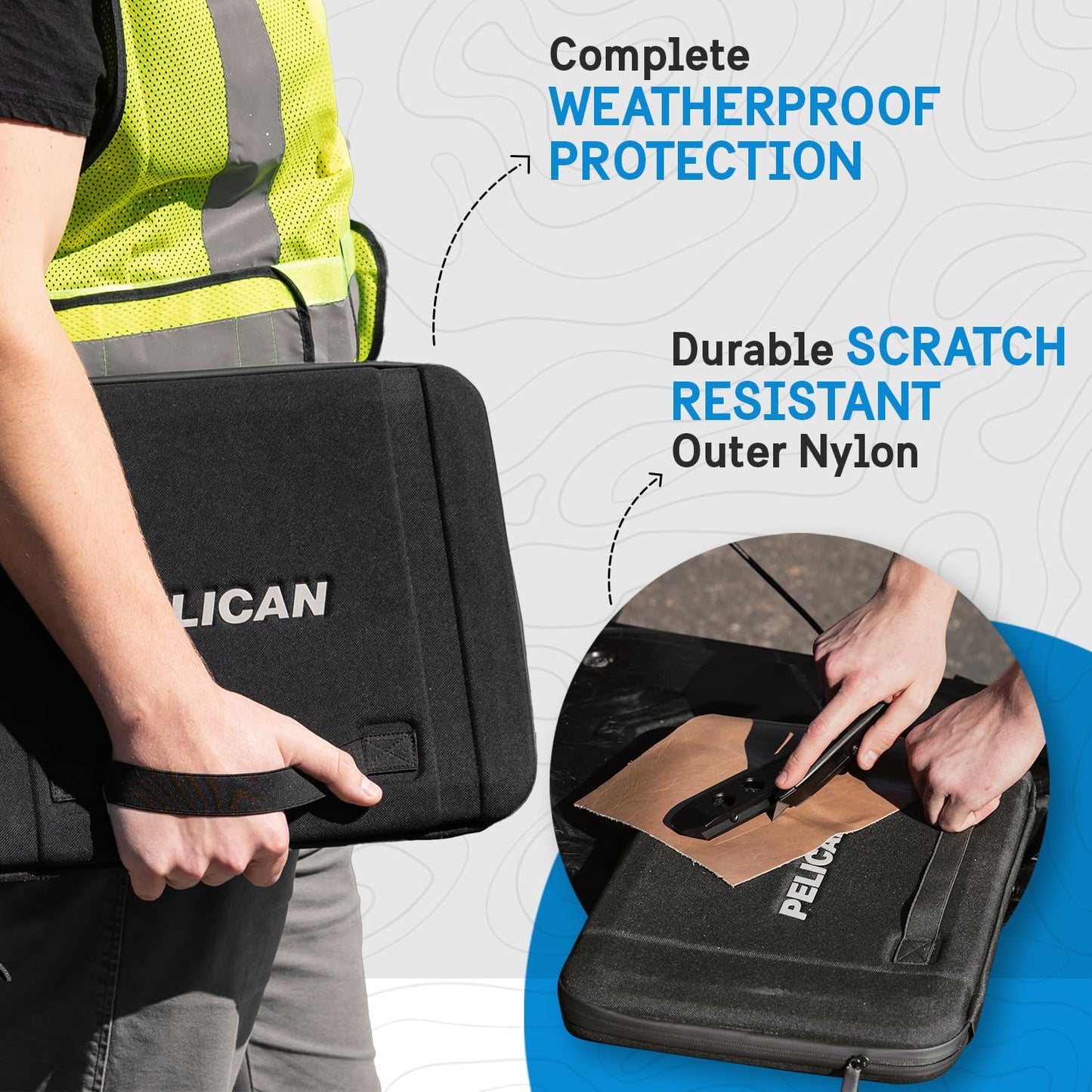 Pelican Adventurer Laptop Bag/Case 14.2 Inch - Elastic Carrying Handle, Secure Zip Lock, Waterproof, Scratchproof, Heavy Duty Laptop Sleeve for All Laptops 12 to 14.2 Inches - Black
