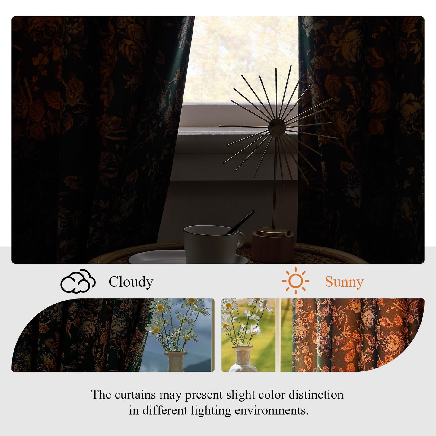 StangH Back Tab Retro Green Curtains Soft Velvet Room Darkening Thermal Insulated Sliding Door Panels Christmas Home Decoration for Backdrops/Bedroom, W52 x L96, 2 Panels
