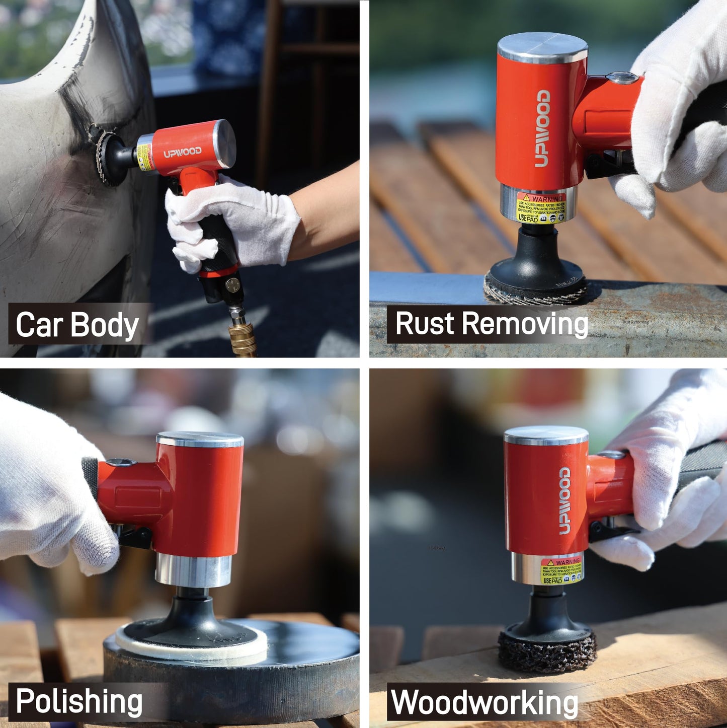 Pneumatic Mini Orbital Sander Grinder Polisher Kit, 2 inch Air Right Angle Surface Prep Tool with 41pcs Roll Lock Discs