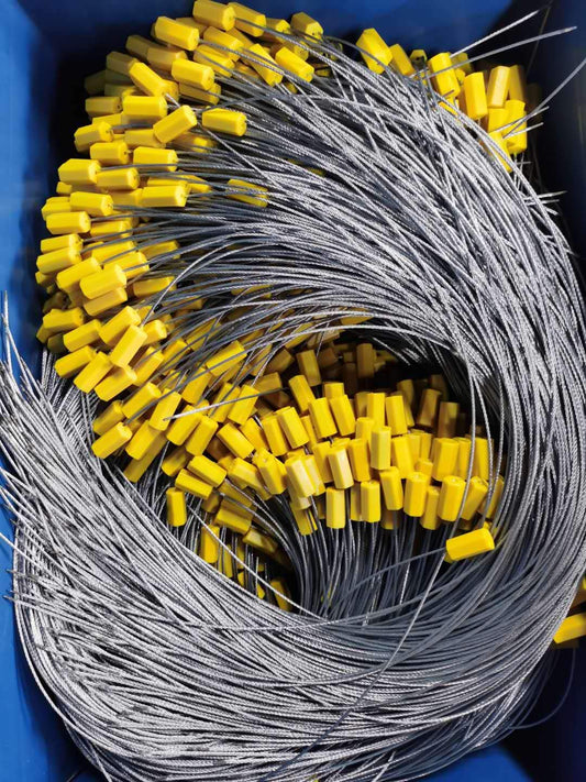 Leadseals 35" Steel Wire Cable Seals Tamper Resistant Security Seal Tags Numbered Self-Locking Safety Seals Length 90 cm (Pack of 100pcs, Yellow)