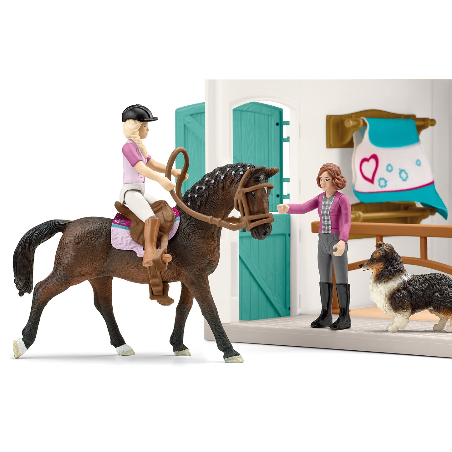 Schleich Horse Club - 67PC Sofia's Tack Shop Playset with Toy Horse Figurine, 2 Poseable Action Figures and Accessories - Realistic Pretend Shopping Toys for Girls and Boys - Kids Toys Ages 5+ | 42568