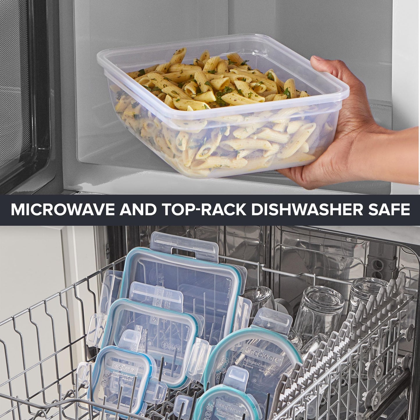 Snapware Plastic Total Solution (21-Pack) Large Food Storage Containers Set, Meal Prep Containers with Plastic BPA-Free Lids & 4 Locking Tabs, Microwave, Dishwasher, and Freezer Safe