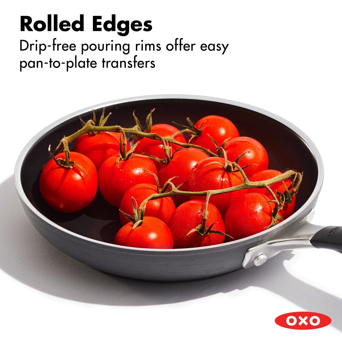 OXO 8” Non-Stick Every Day Frying Pan, BPA-Free Comfort Grip Silicone Handle, Dishwasher & Oven Safe, PFAS-Free Ceramic Skillet, Black
