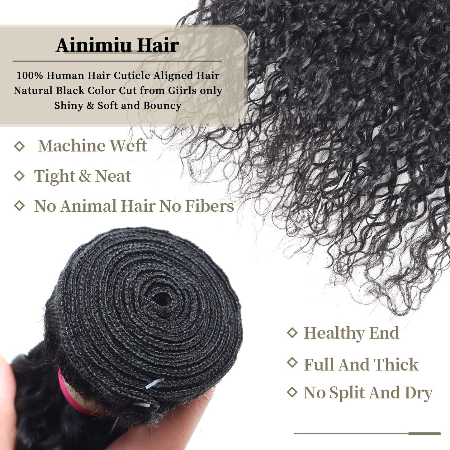 Curly Wave Human Hair Single Bundles Brazilian Virgin Hair Weave One Bundle Jerry Curly 12A Grade Unprocessed Hair Extensions Natural Black 1 Bundle 22 inch 100g/pc