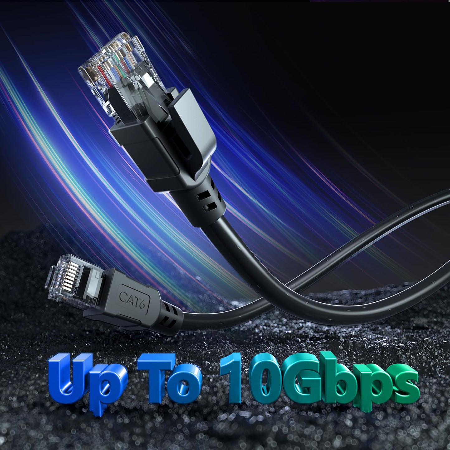 VOIETOLT Cat 6 Outdoor Ethernet Cable 300 ft, 24AWG 10Gbps Cat6 Cable Cord Waterproof Direct Burial LLDPE UV Jacket, Internet Network Cable with 60 Ties Support Cat6 Cat5e Cat5, CCA, UTP for PC