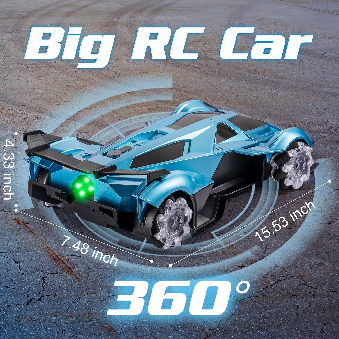 SASBSC Lamb Remote Control Car for Boys 4-7 8-12 Drift Rc Cars with 360° Rotation, Spray, Music & Lights 1:12 Rechargeable Rc Car Toys 10-12km/h Sport Race Toy Cars Gifts for Kids (Blue)
