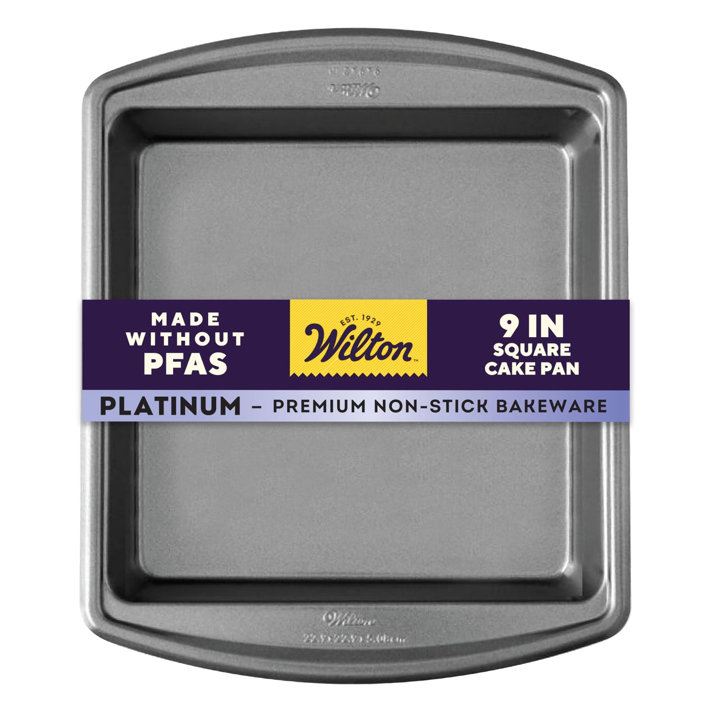 Wilton Platinum Non-Stick Square Cake Pan - Baking Pan for Brownies & Small Cakes - Made Without PFAS - Dishwasher Safe & Offers Even Heat Distribution - 9 x 9 x 2 Inch