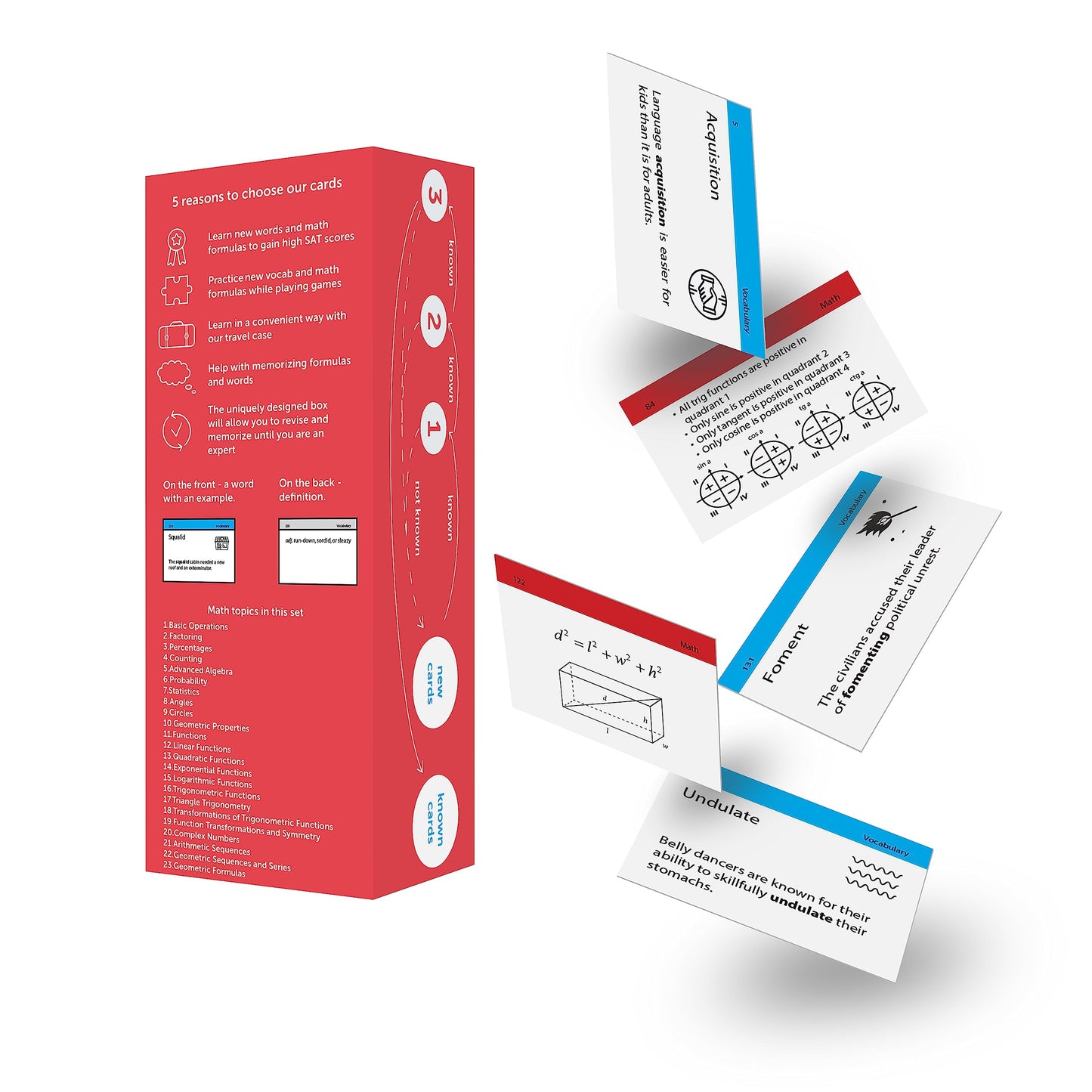 SAT Flash Cards 2025 | 400 SAT Vocabulary and Math SAT Flash Cards | SAT Prep | SAT Vocab Cards | SAT Prep Cards | SAT Words | SAT Study Cards | Digital SAT Prep