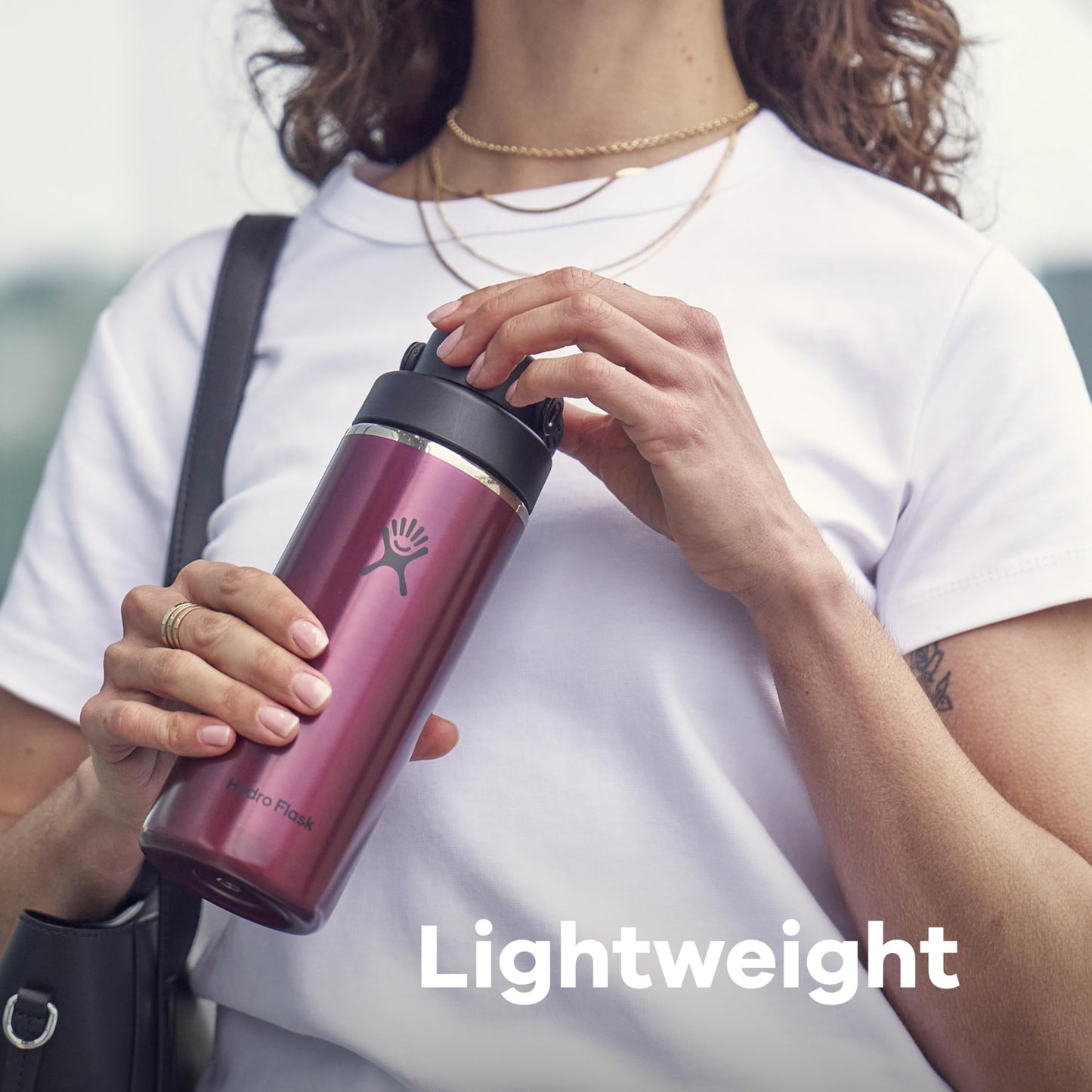 Hydro Flask Lightweight Wide Flex Chug Cap - Insulated Stainless Steel Water Bottle 24 Oz Obsidian