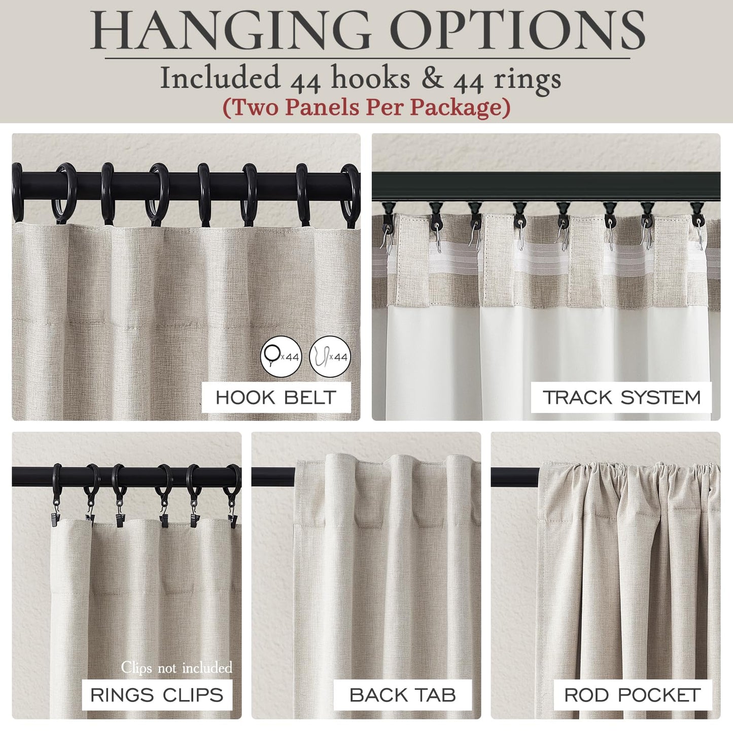 Blackout Curtains 70 Inches Extra Wide Natural Linen Curtains 84 Inch Length for Living Room, Pleated Farmhouse Bedroom Thermal Drapes for Winter Thick Window Energy Efficient 70"W x 84"L 2 Panels