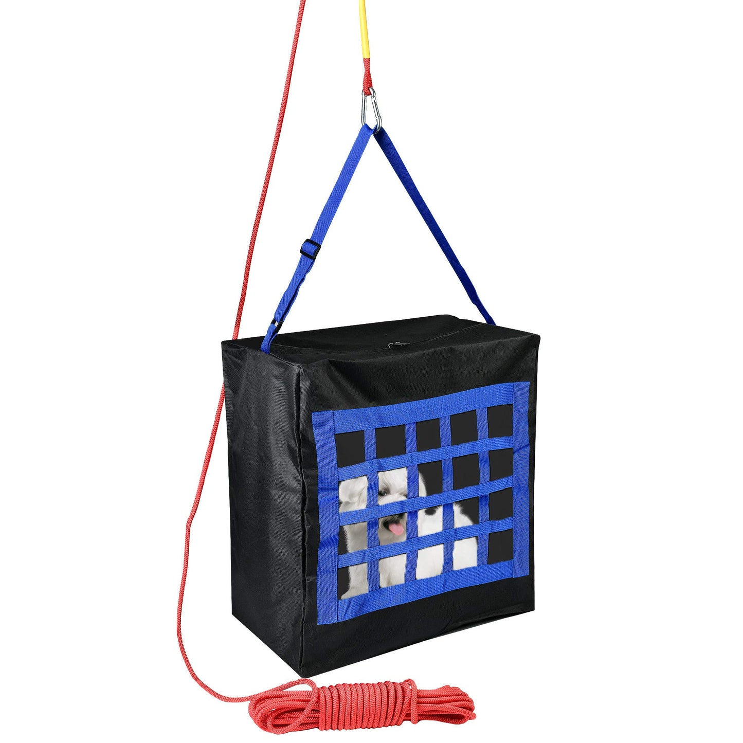 ISOP Fire Evacuation Device for Pets up to 55 Pounds - Compact Safety Equipment - Rope 50 Feet Incl. - Emergency Survival Kit for Animals (Medium 19"x18"x10") Pet Rescue Bag for Dogs & Cats